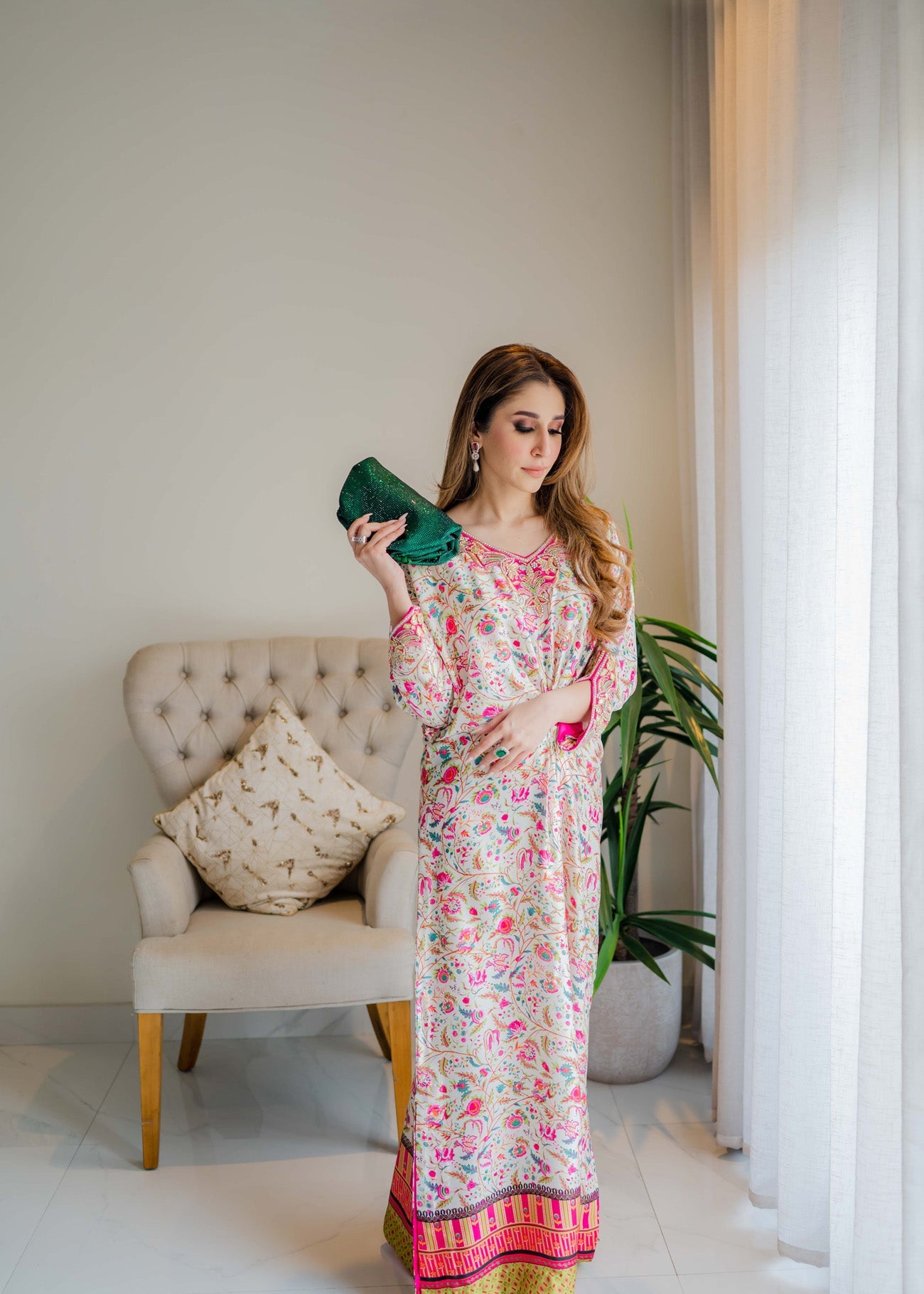 Sammy K Printed Caftan style 5 Women 1pcs