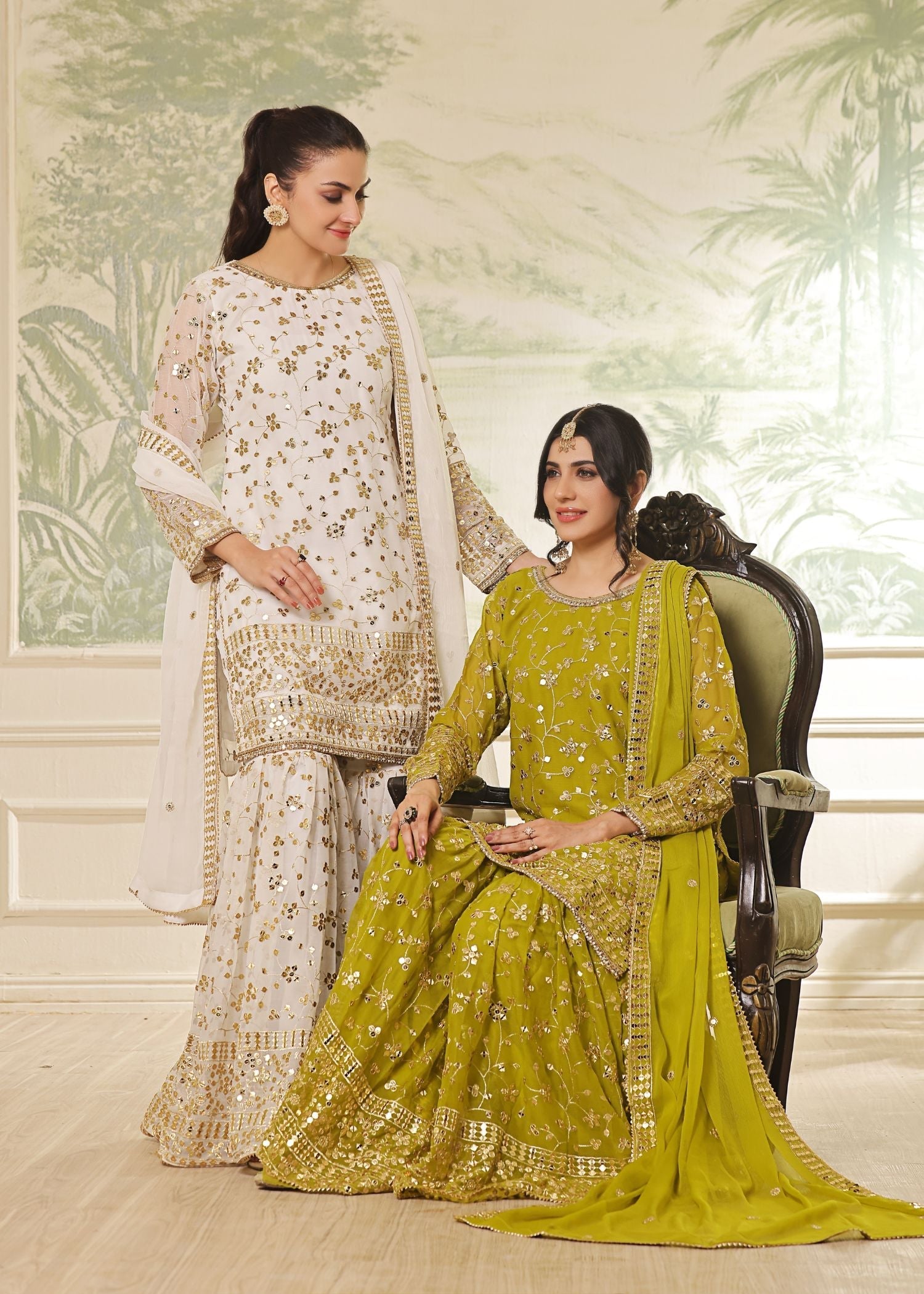 Ayesha Closet Mehndi Olive Women 3pcs