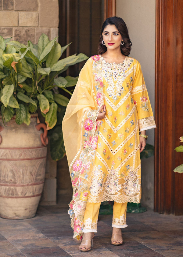 Al-Harir Apparel Manzar Yellow Women 3pcs
