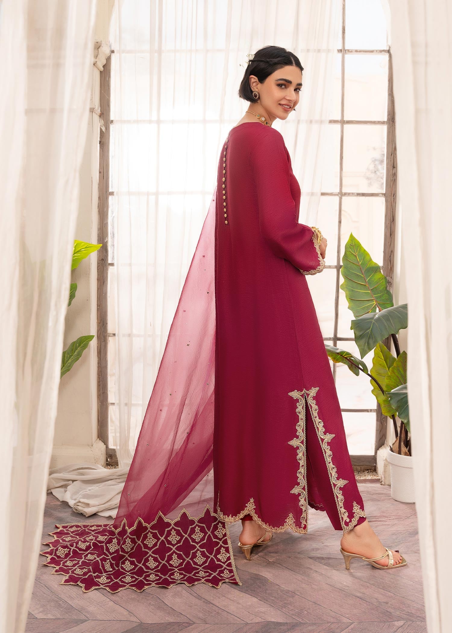 Rang-e-Haya Aina (fuchsia Pink) Women 3pcs