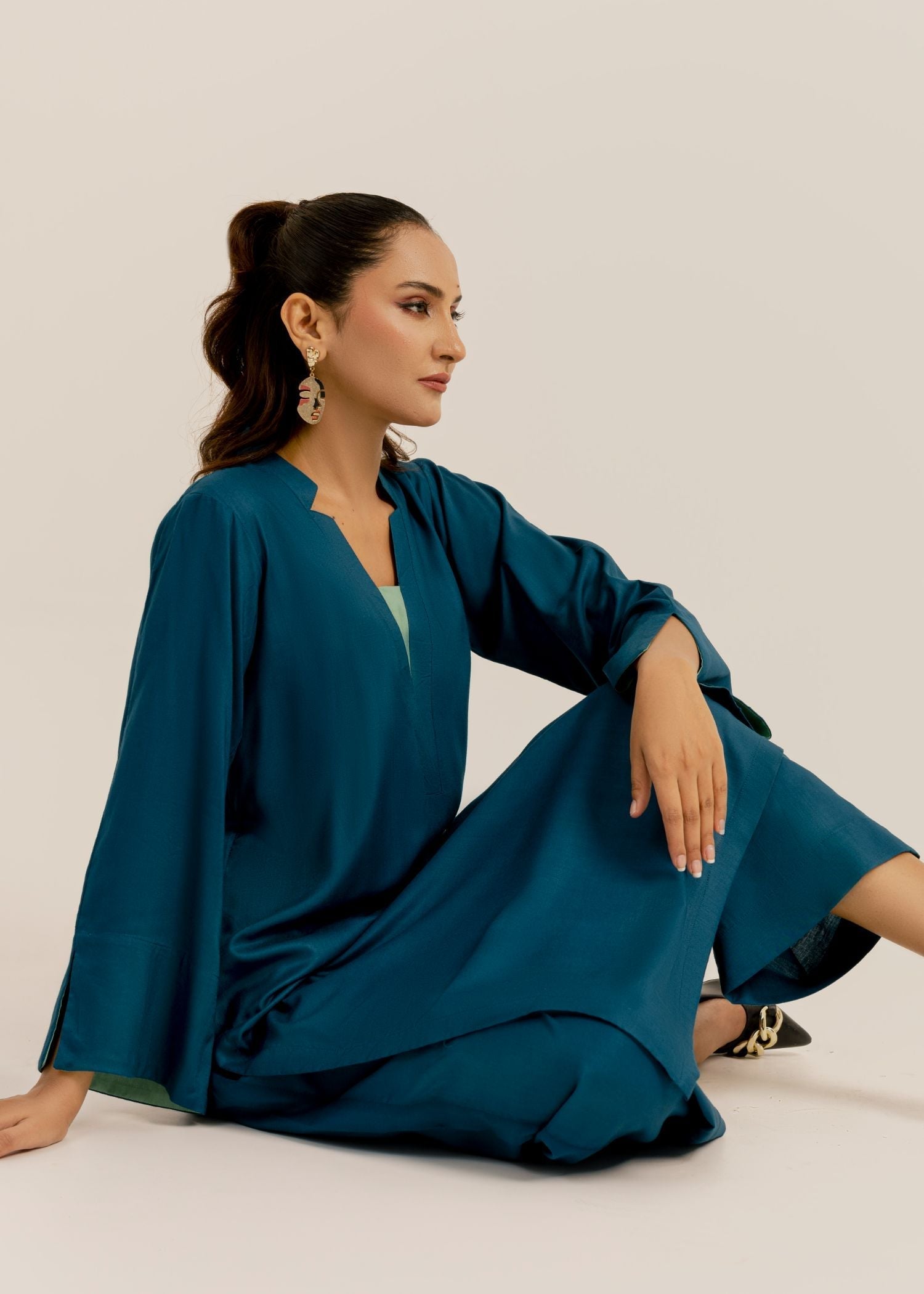 The Slay Wear Aqua Teal Set Women 2pcs