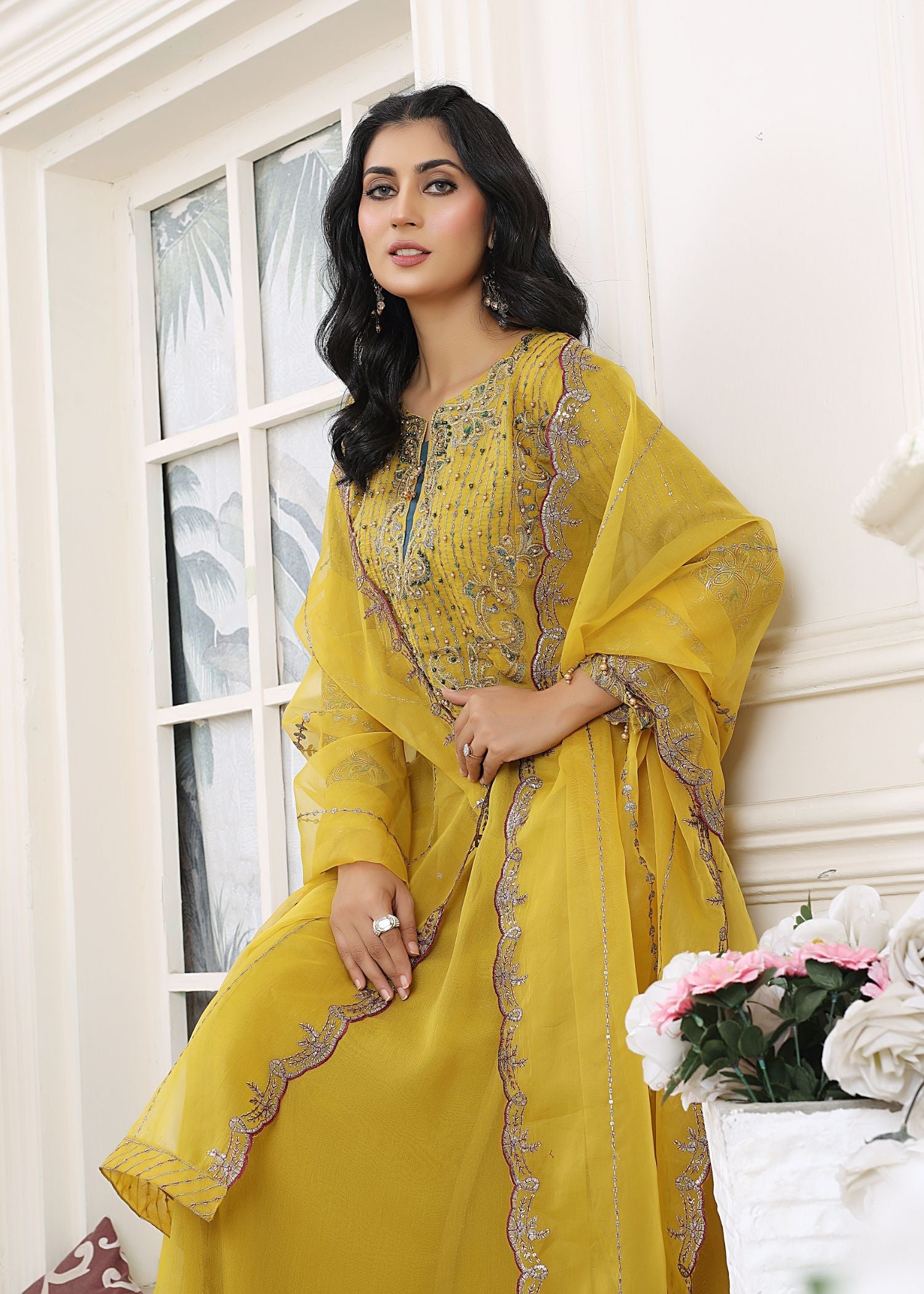 Pehnawa By Bin Akram’s SUNFLOWER SERENITY CHIFFON Women 3pcs