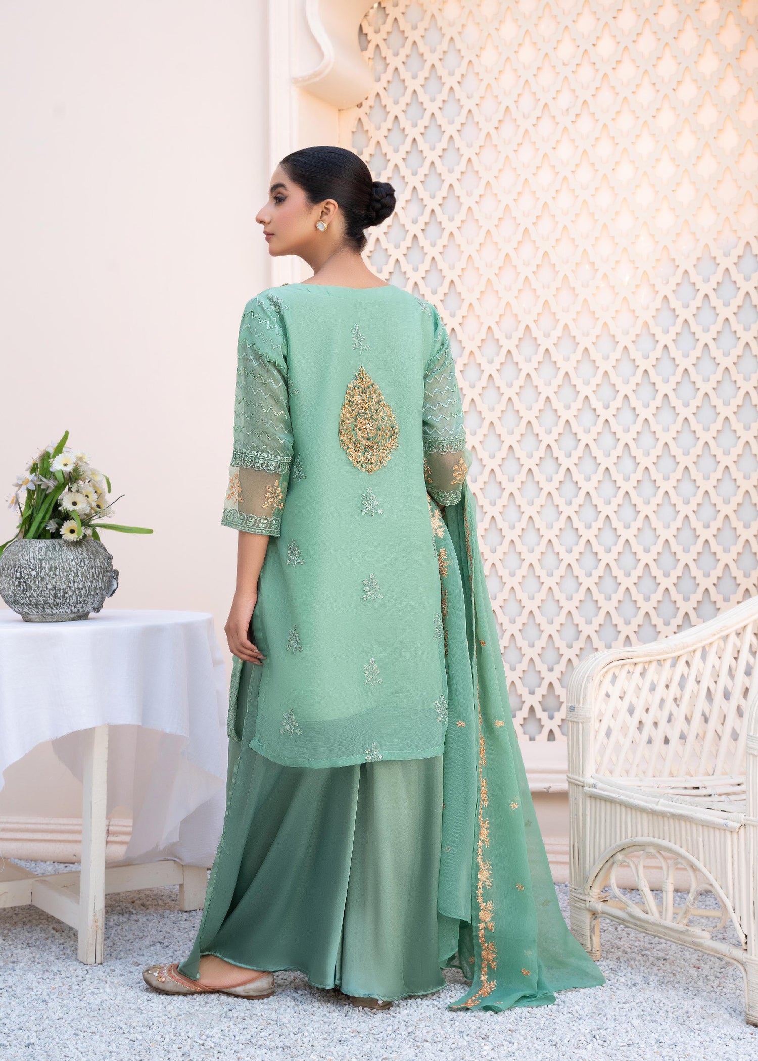 Mishkaat Clothing Ayezel Pistachio Women 3pcs