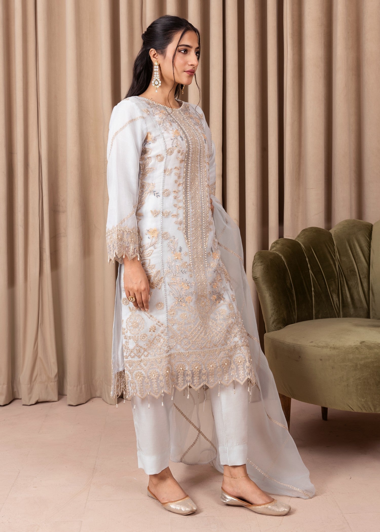 Alliyas_By_Farooqkhalid A 272 Ice Blue Women 3pcs