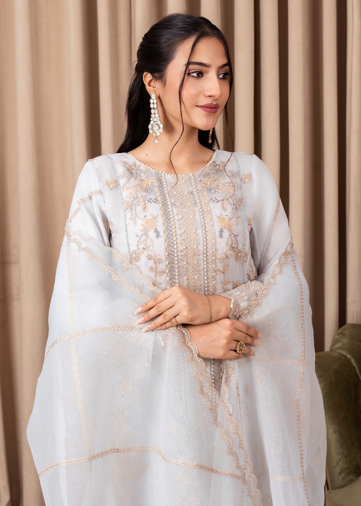 Alliyas_By_Farooqkhalid A 272 Ice Blue Women 3pcs
