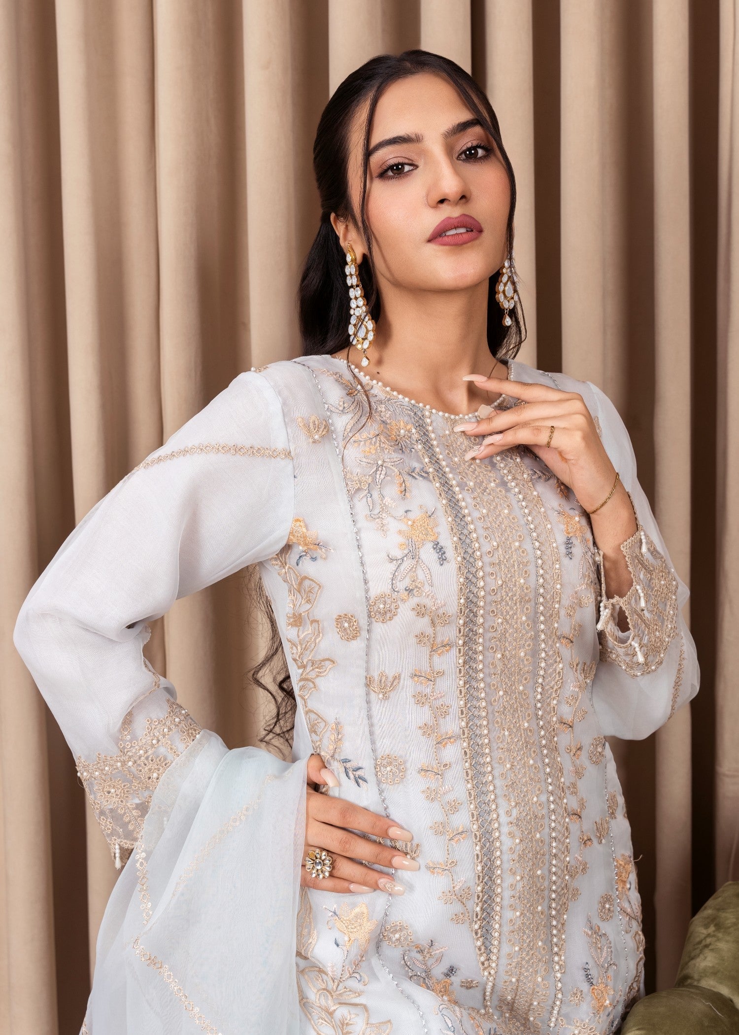 Alliyas_By_Farooqkhalid A 272 Ice Blue Women 3pcs