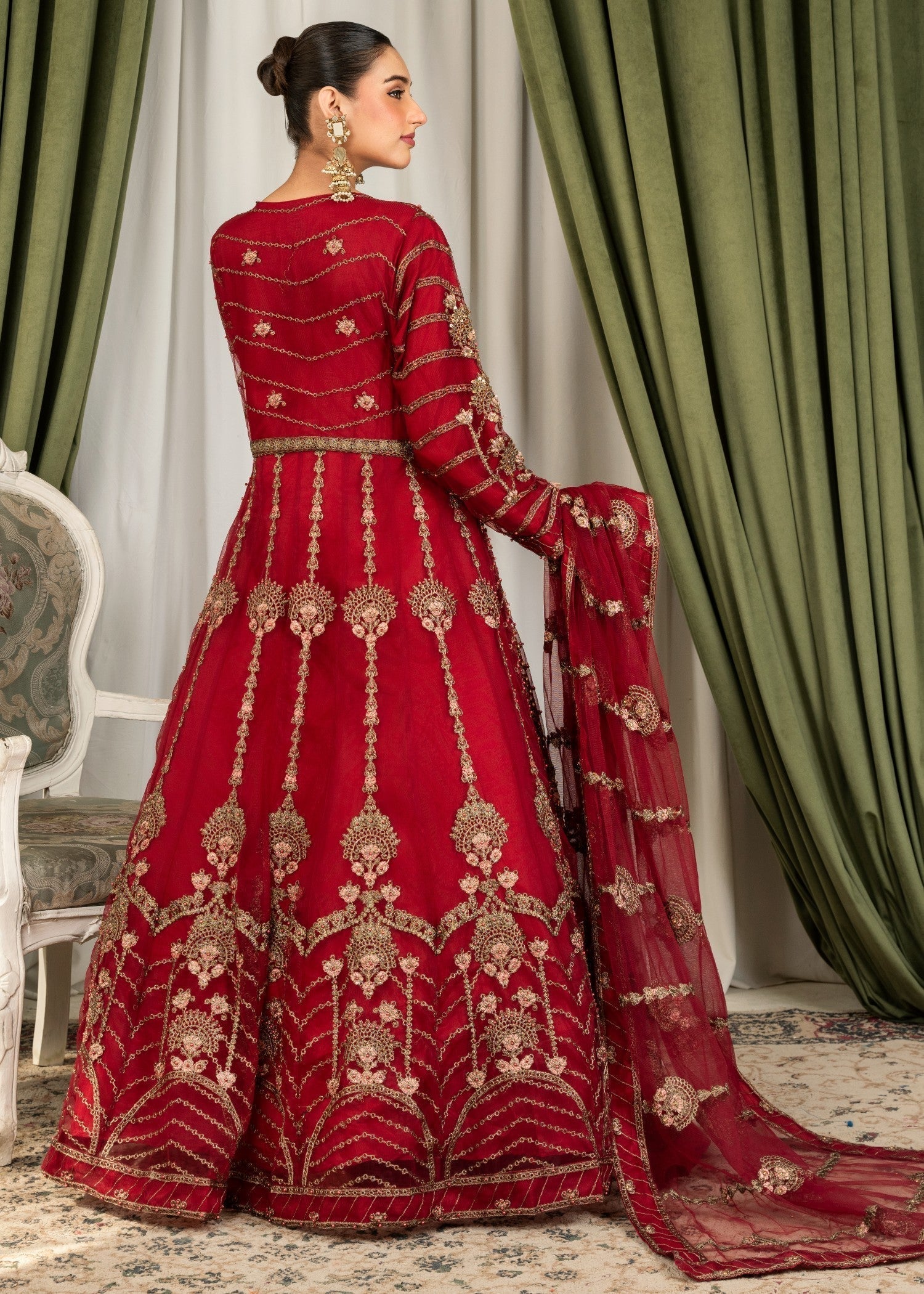 Alliyas_By_Farooqkhalid A 278 Red Women 3pcs