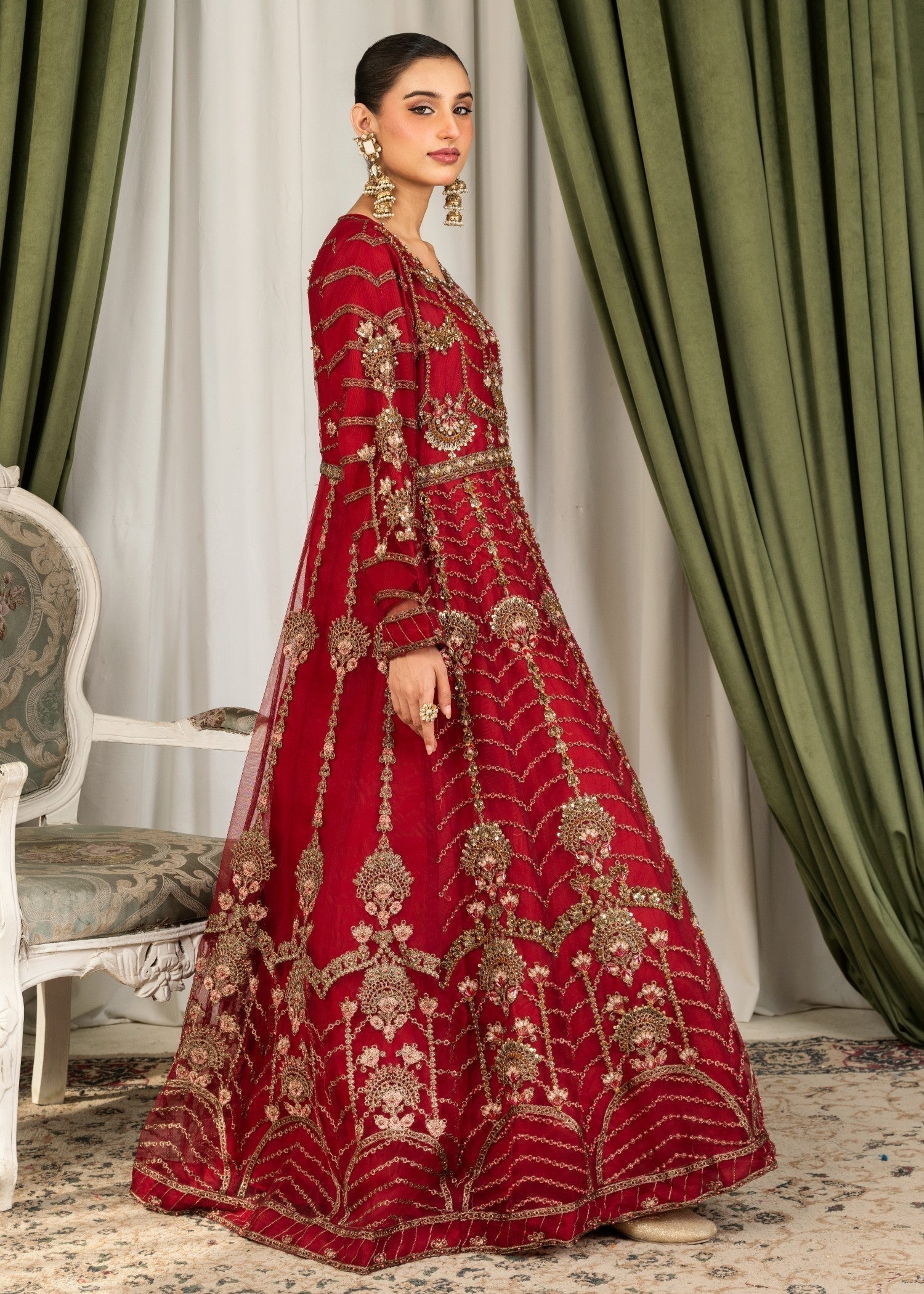 Alliyas_By_Farooqkhalid A 278 Red Women 3pcs