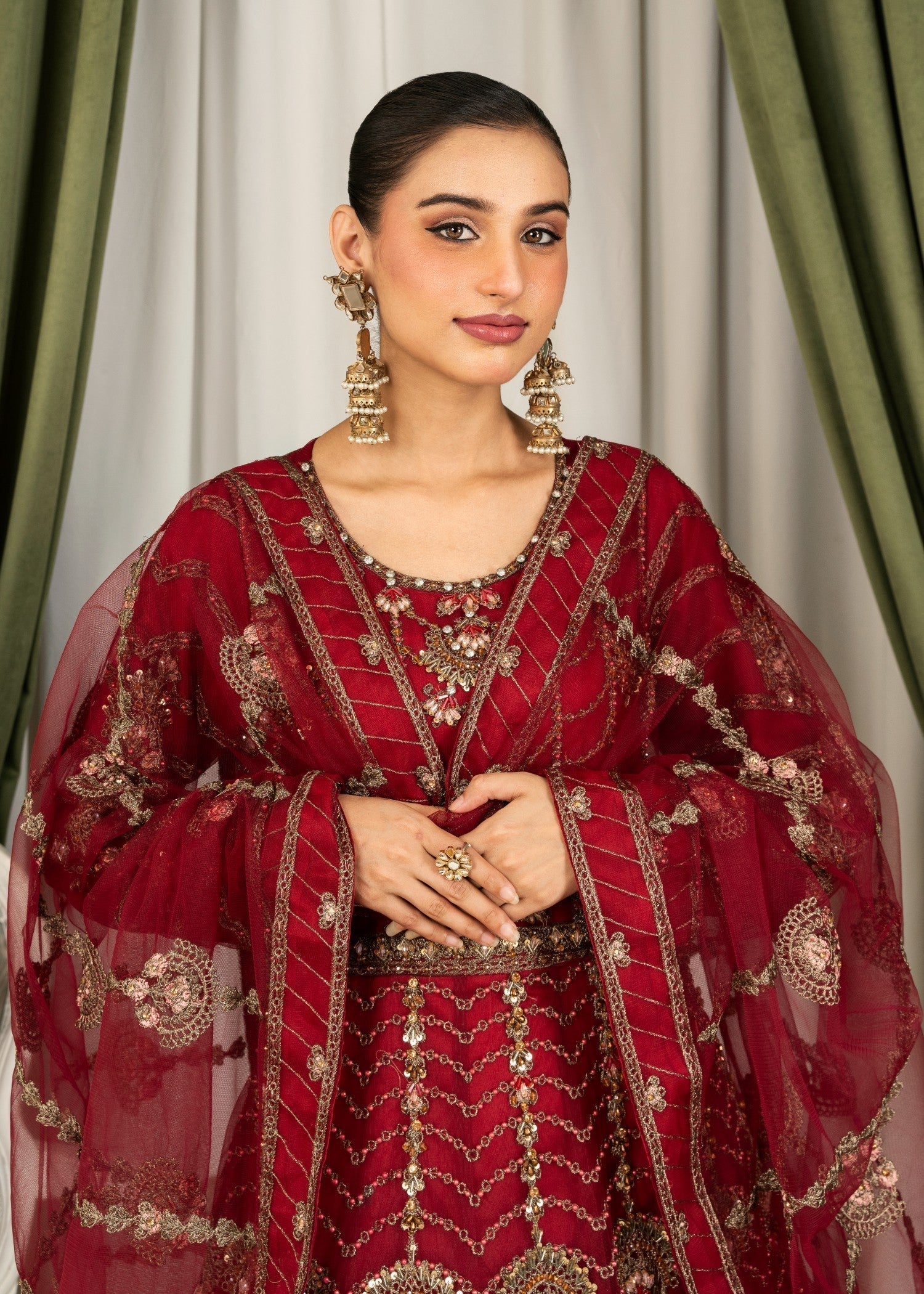 Alliyas_By_Farooqkhalid A 278 Red Women 3pcs