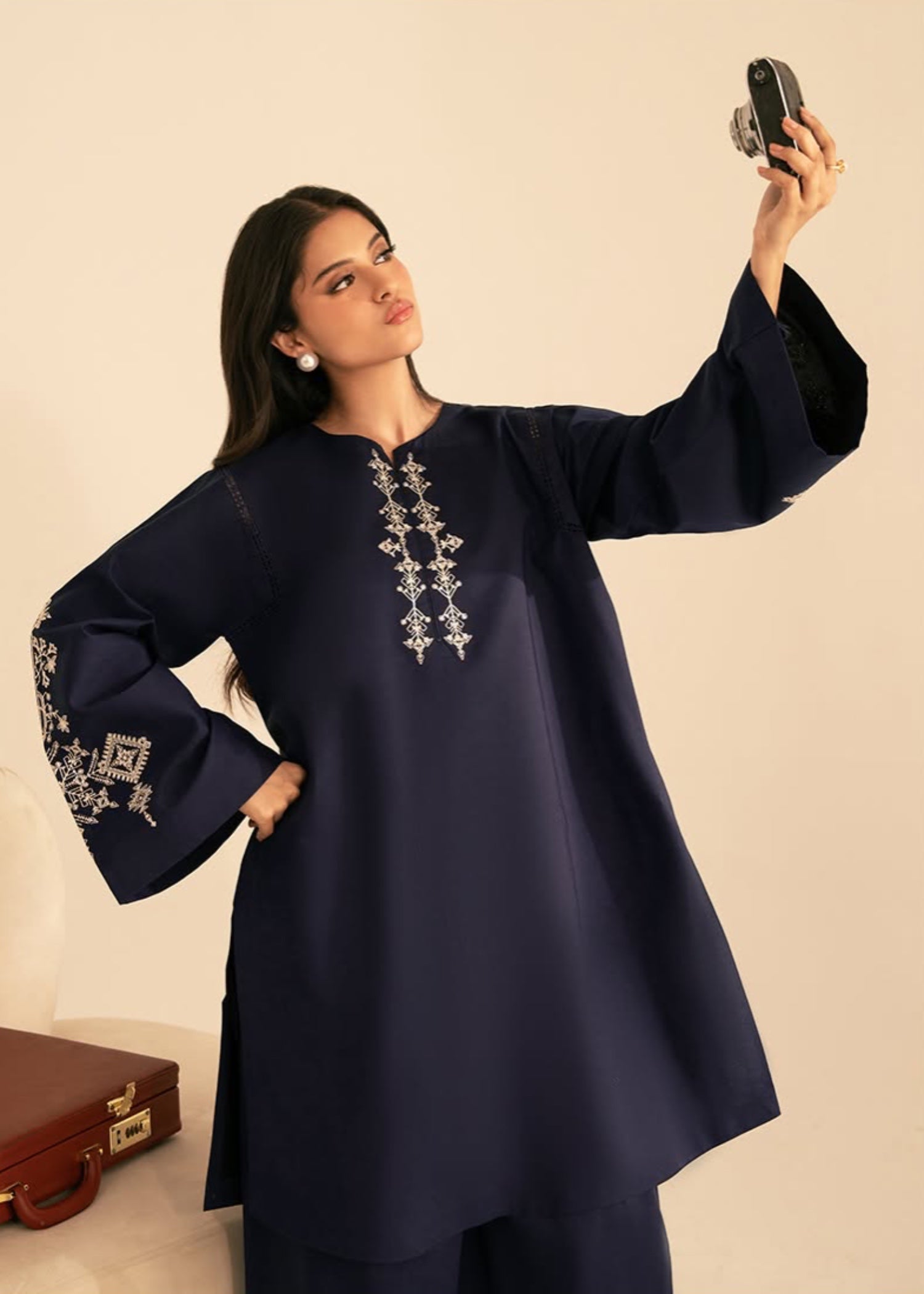 The Turkish Wear VANYYA BLUE KURTA SET Women 2pcs