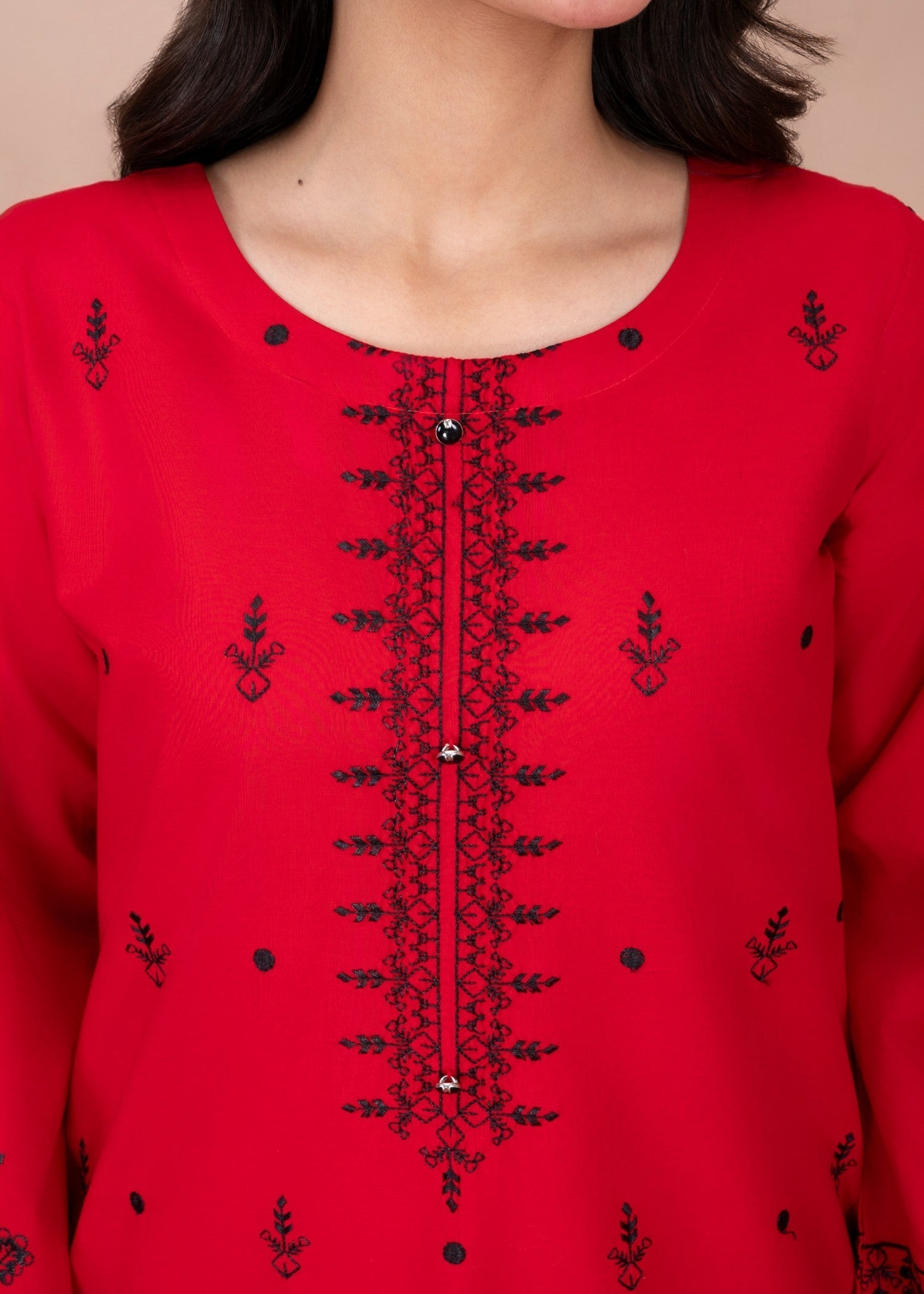 Abeera Timeless Charm – Embroidered Cotton Long Shirt Ensemble (Art No. AB 042) Women 2pcs