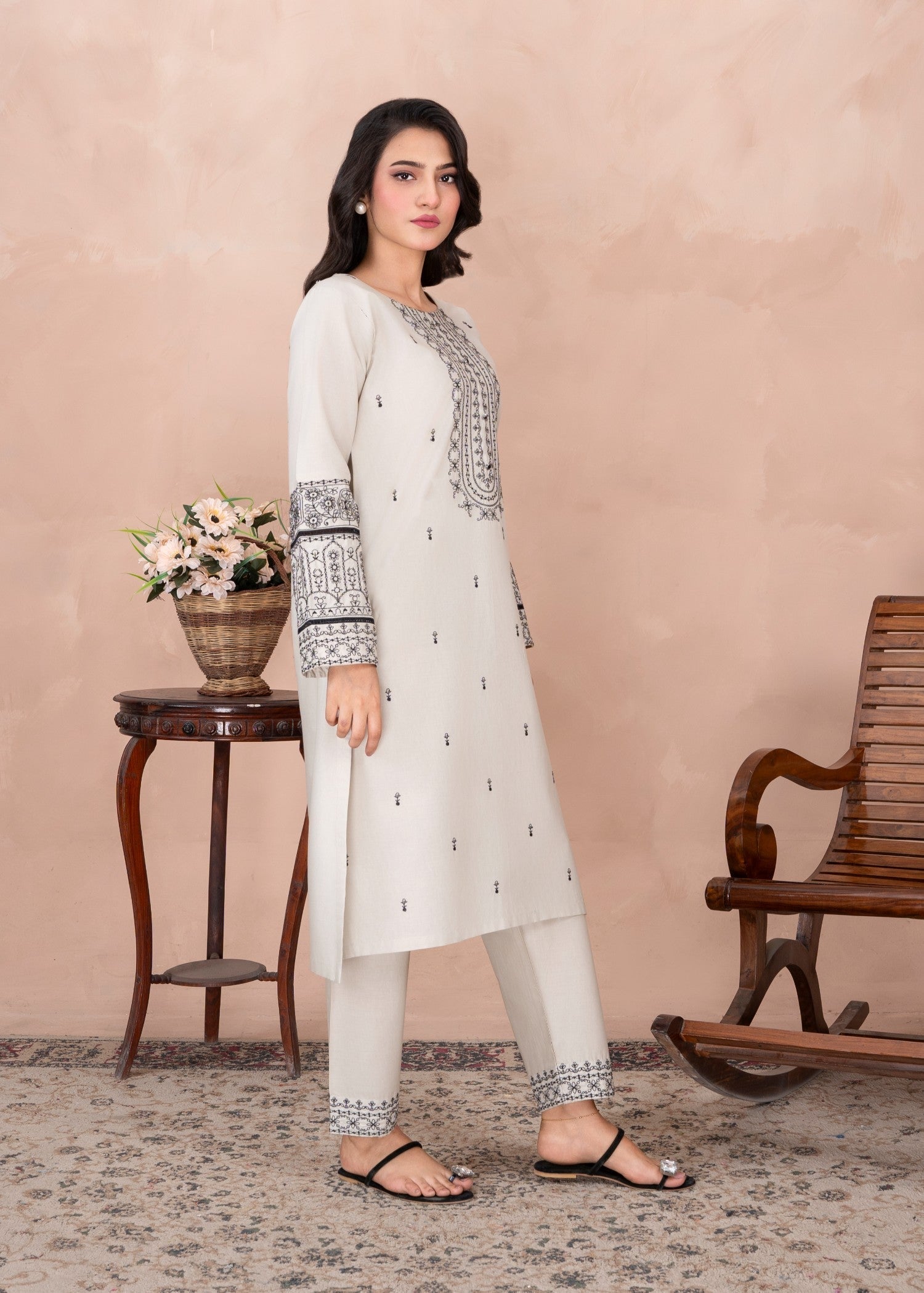 Abeera Serene Elegance – Premium Embroidered Cotton Collection (Art No. AB 043) Women 2pcs