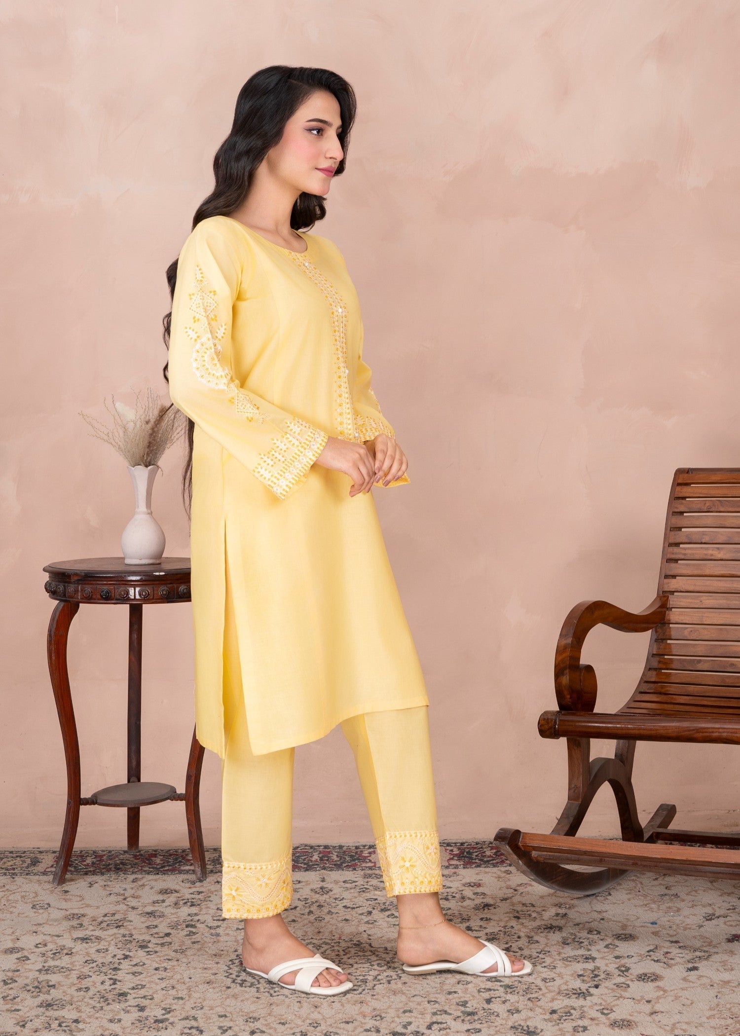 Abeera Royal Aura – Embroidered Cotton with Long Shirt (Art No. AB 078) Women 2pcs
