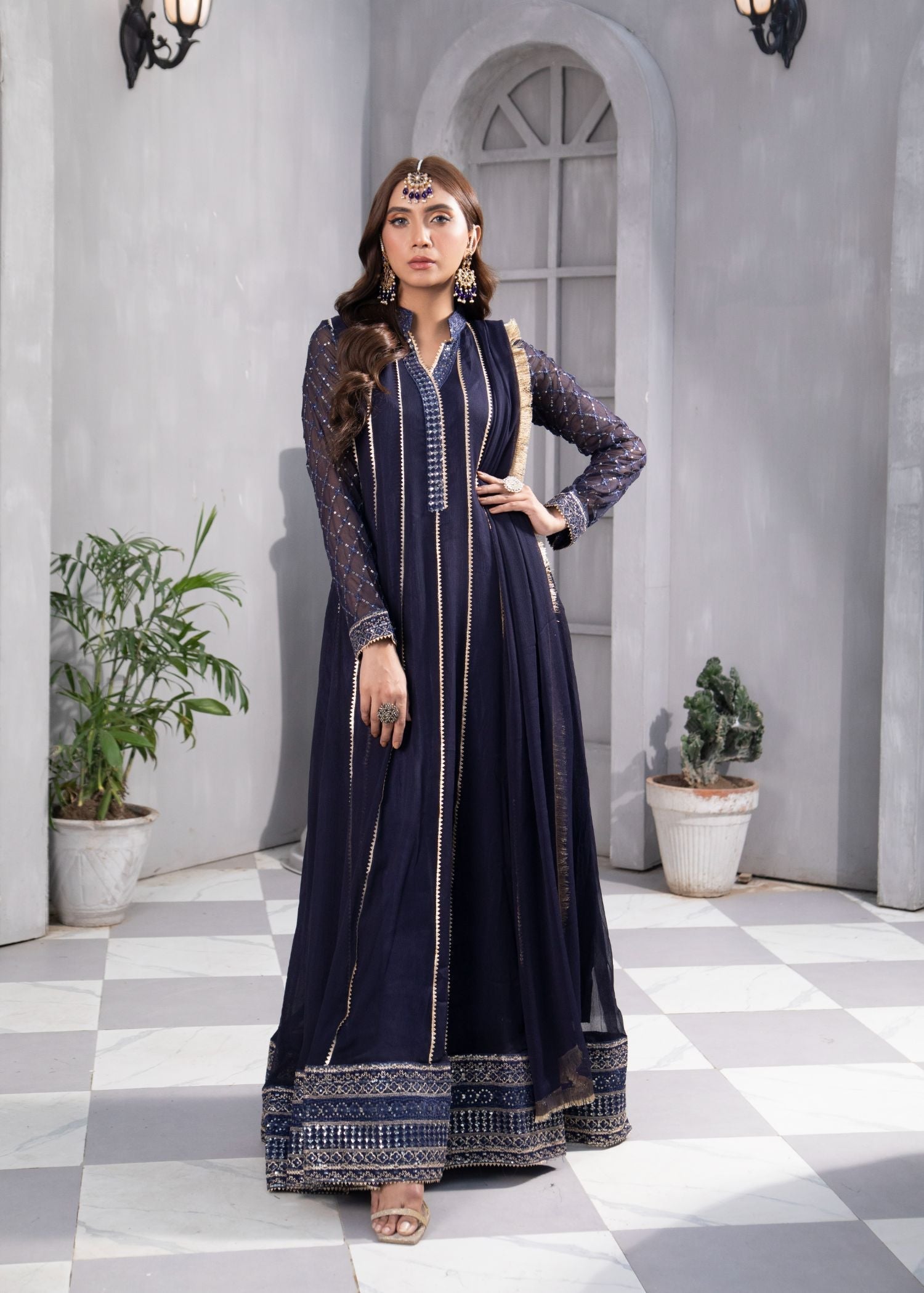 Manahils MAXI 106 NAVI BLUE Women 3pcs