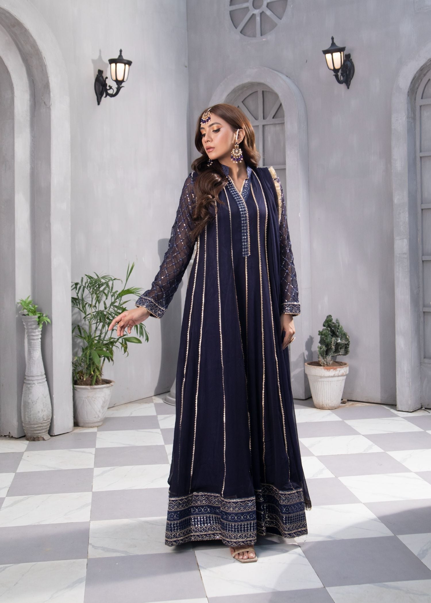 Manahils MAXI 106 NAVI BLUE Women 3pcs