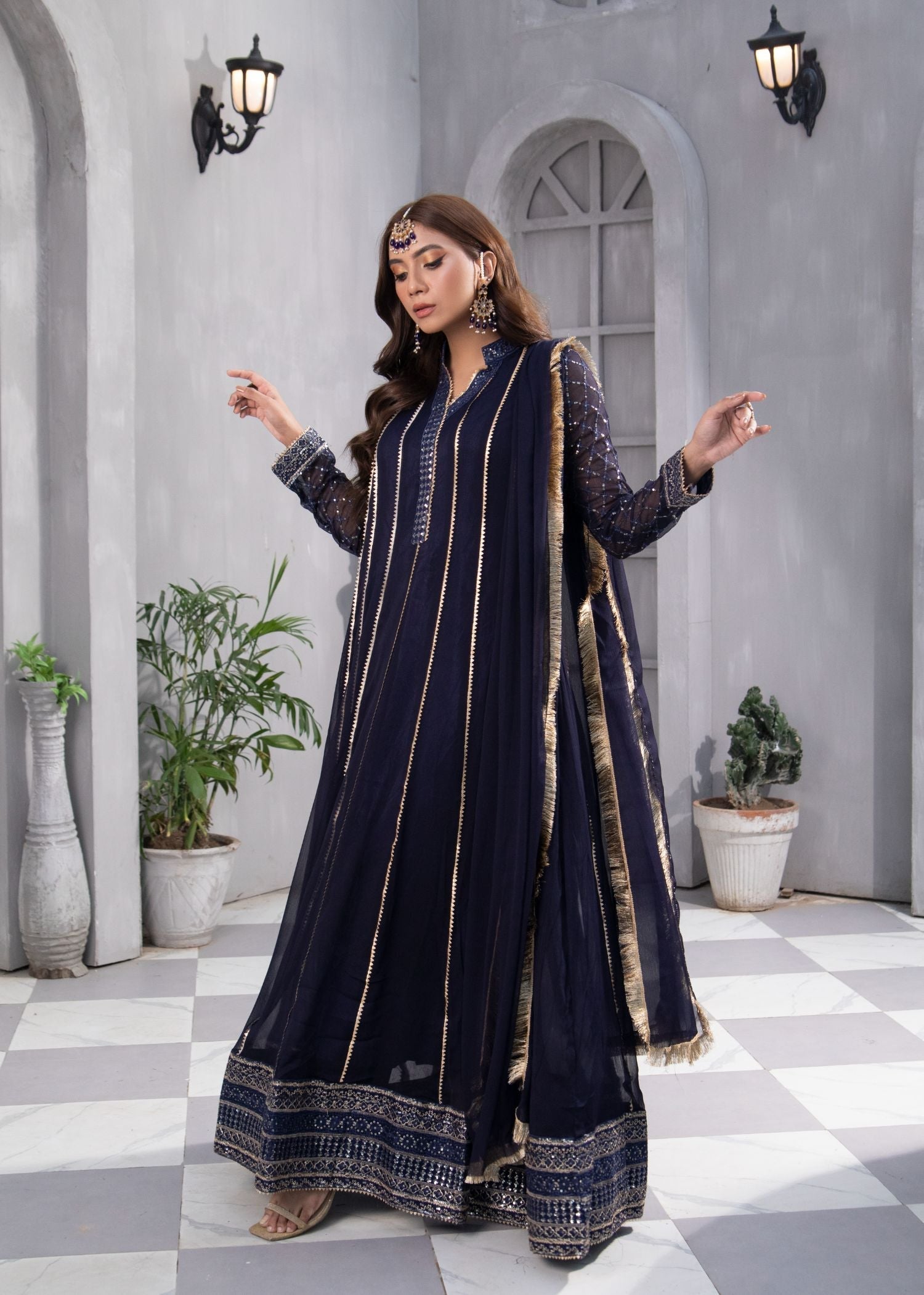 Manahils MAXI 106 NAVI BLUE Women 3pcs