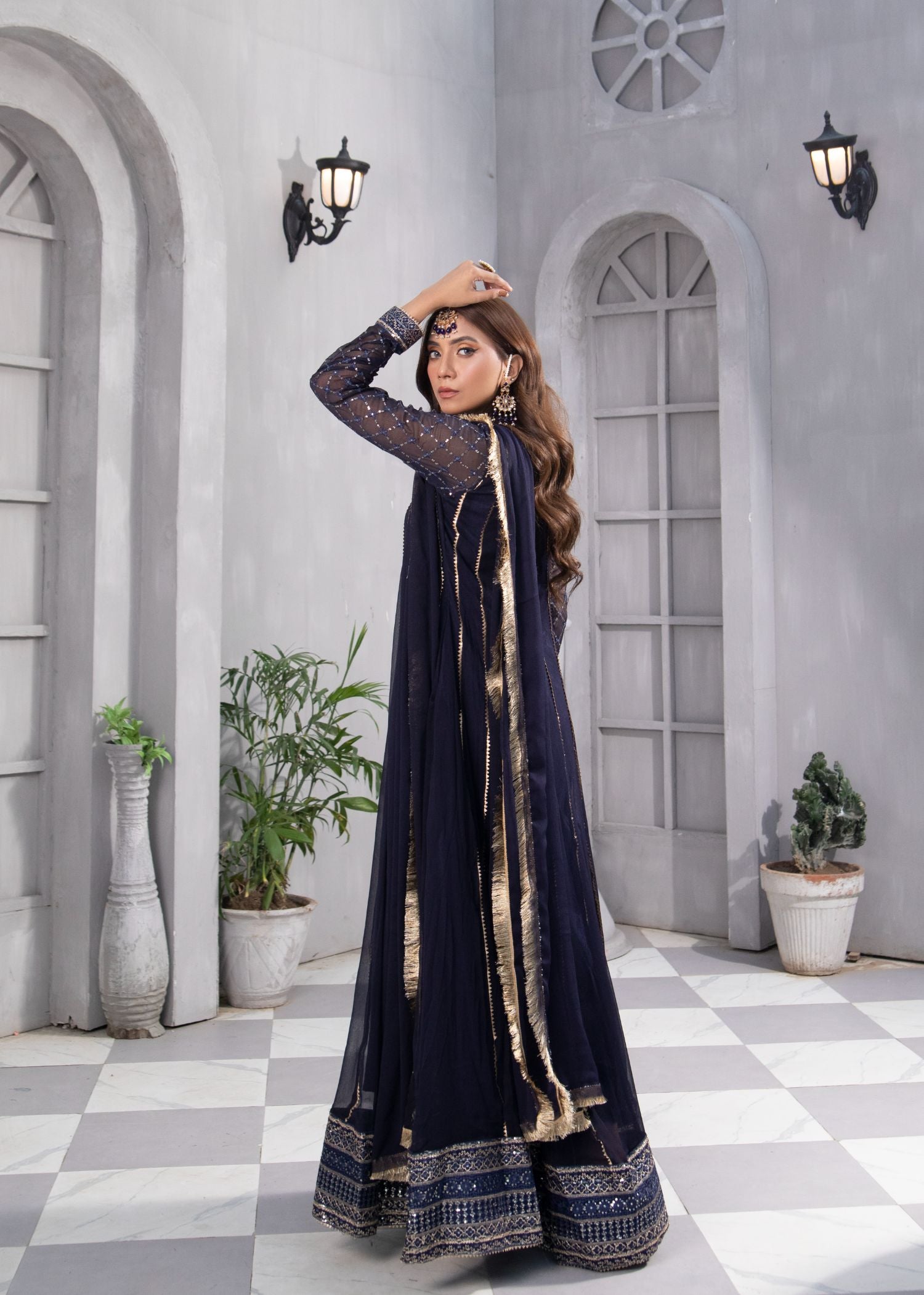 Manahils MAXI 106 NAVI BLUE Women 3pcs