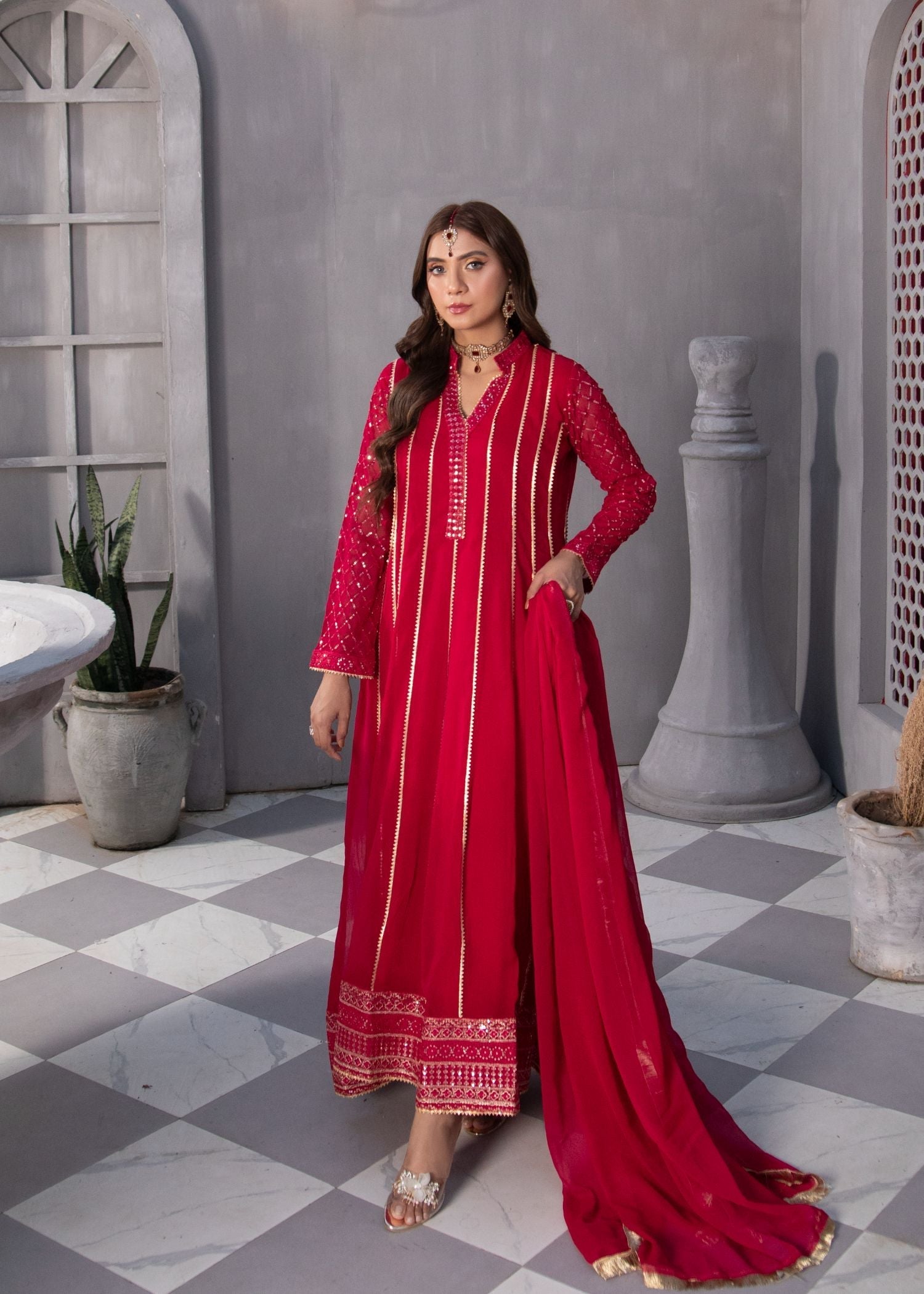 Manahils MAXI 106 SHOCKING PINK Women 3pcs