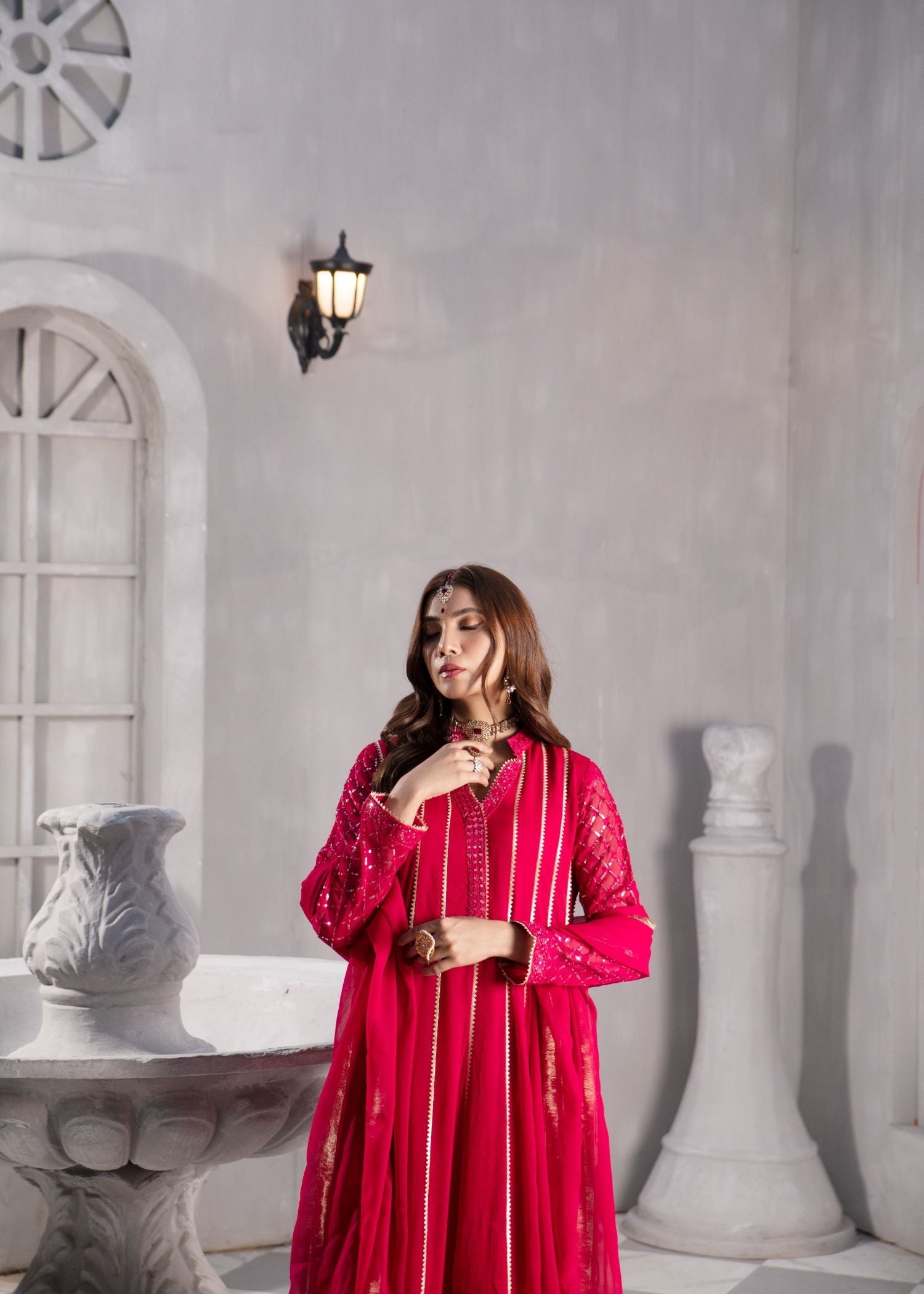 Manahils MAXI 106 SHOCKING PINK Women 3pcs