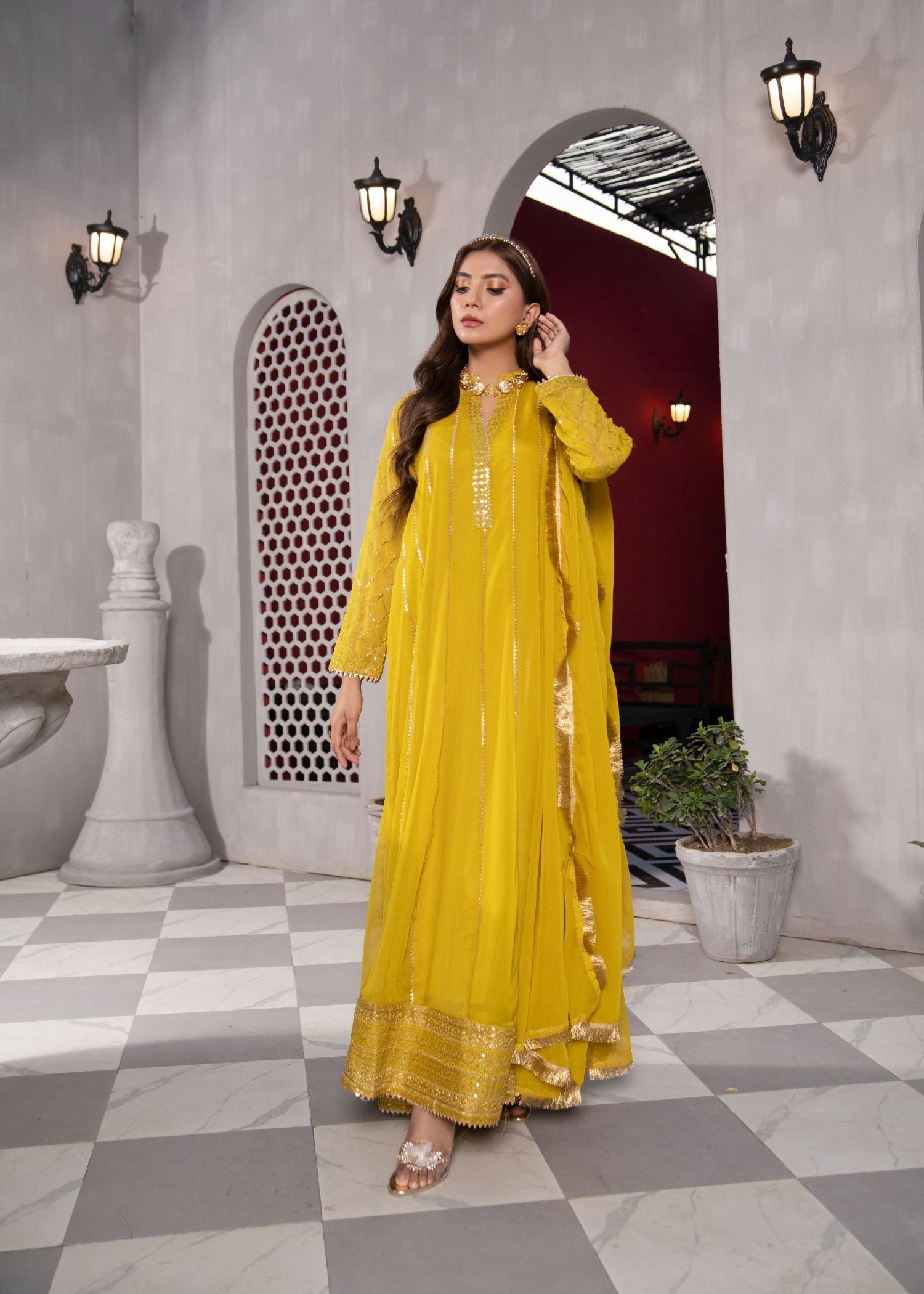 Manahils MAXI 106 MUSTARD Women 3pcs