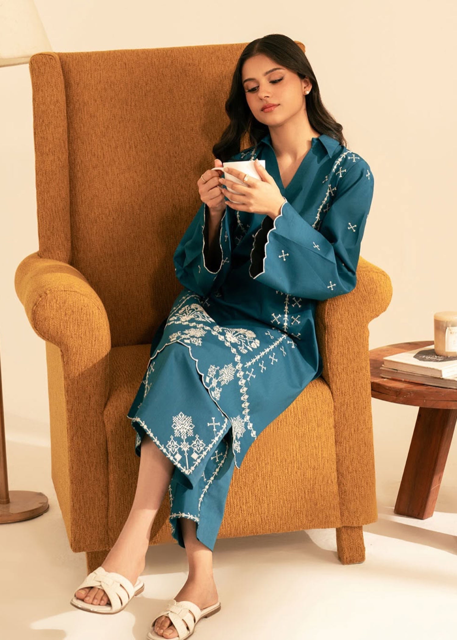 The Turkish Wear TEAL KURTA SET Women 2pcs