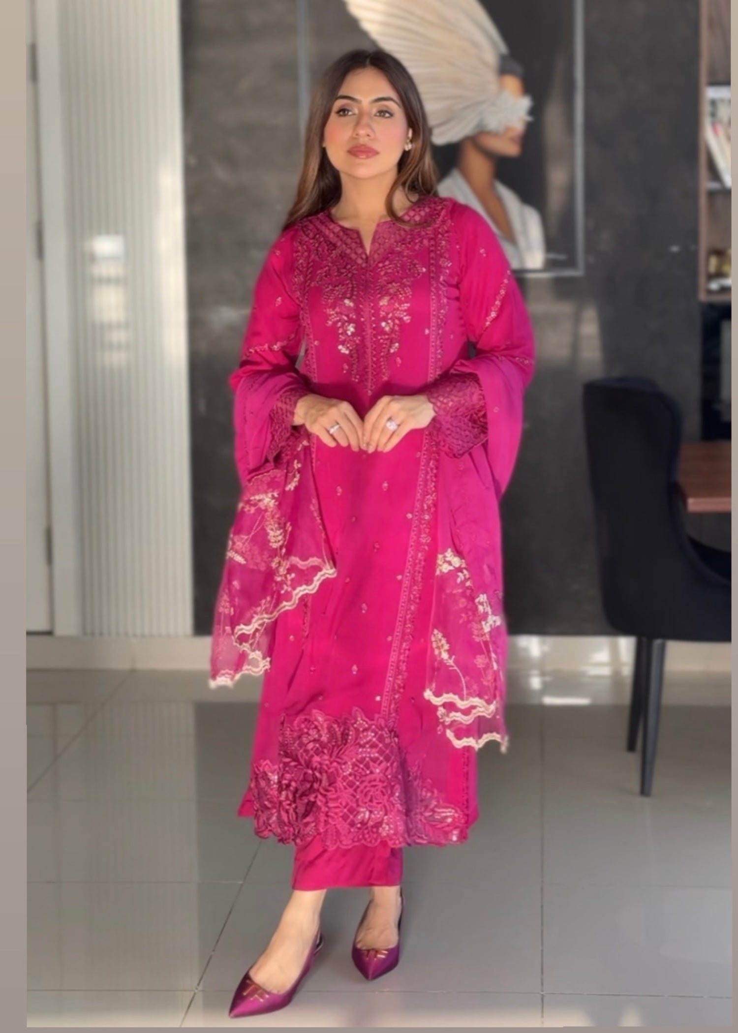 Ayesha B pink (kashaf) Women 3pcs