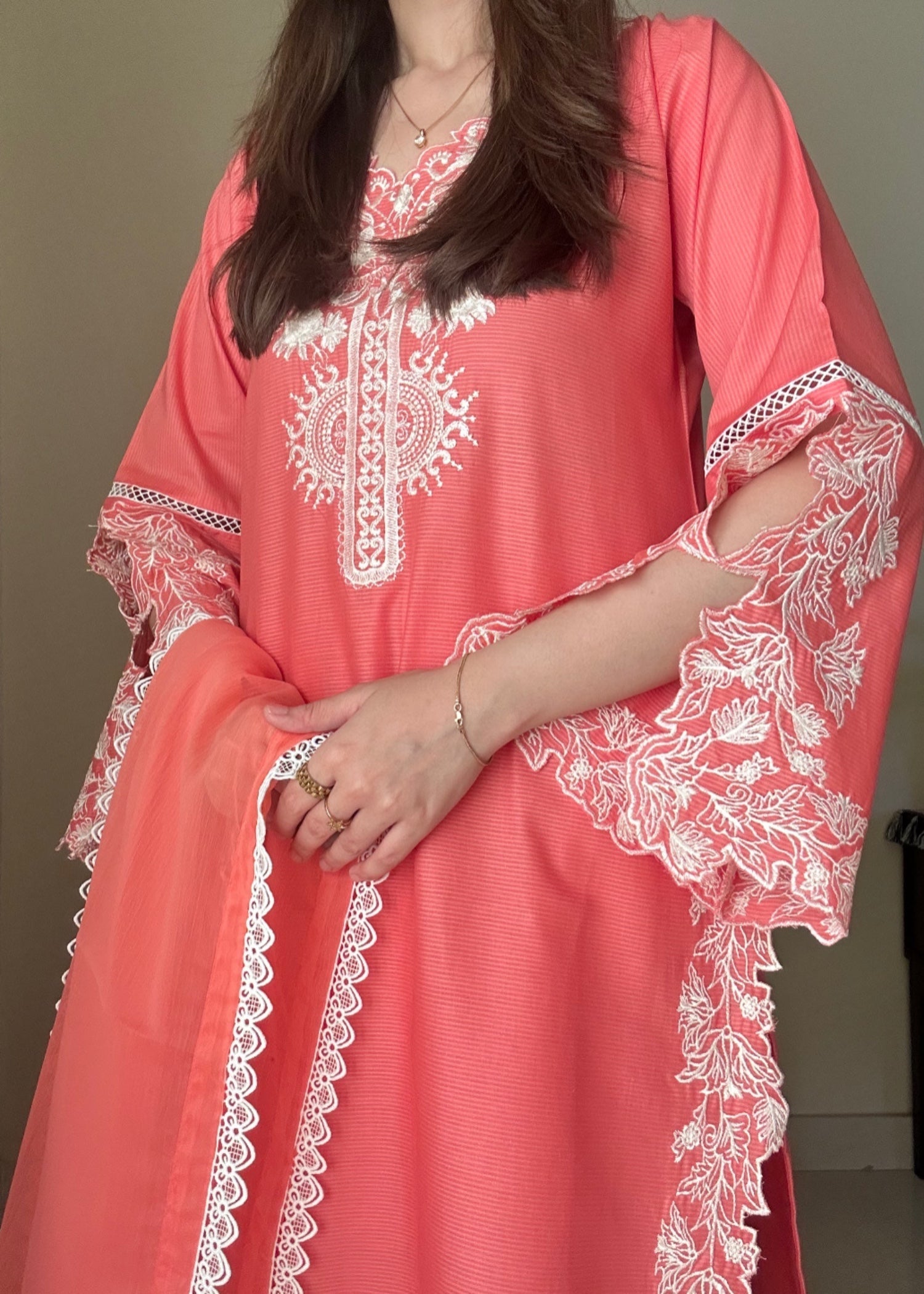 Ayesha B coral pink (mustafa) Women 3pcs