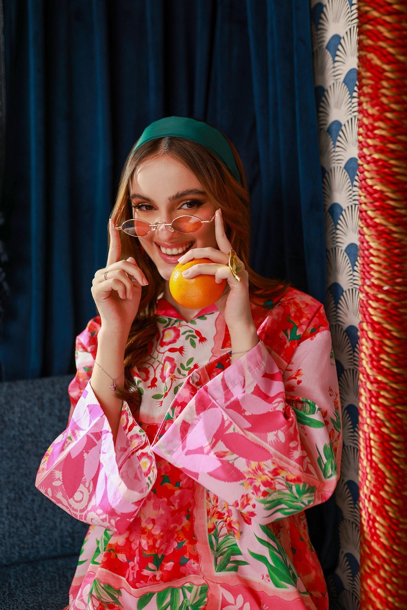 Dhanak SS24DC 2531 PINK LAWN PRINTED KURTA WITH TROUSER Women 2pcs