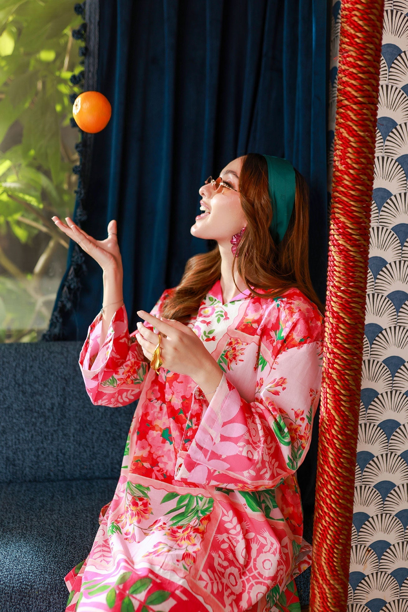 Dhanak SS24DC 2531 PINK LAWN PRINTED KURTA WITH TROUSER Women 2pcs