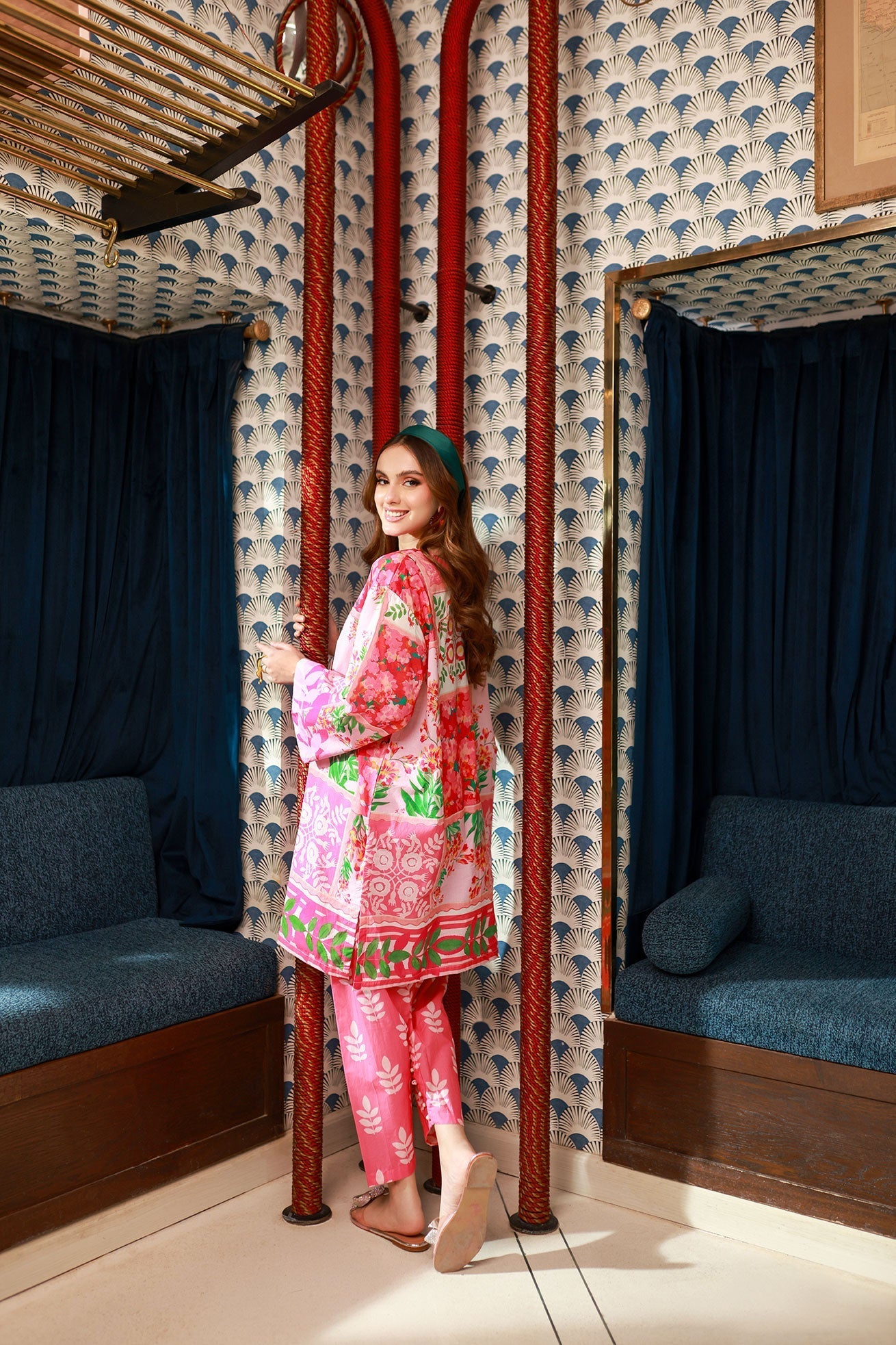Dhanak SS24DC 2531 PINK LAWN PRINTED KURTA WITH TROUSER Women 2pcs