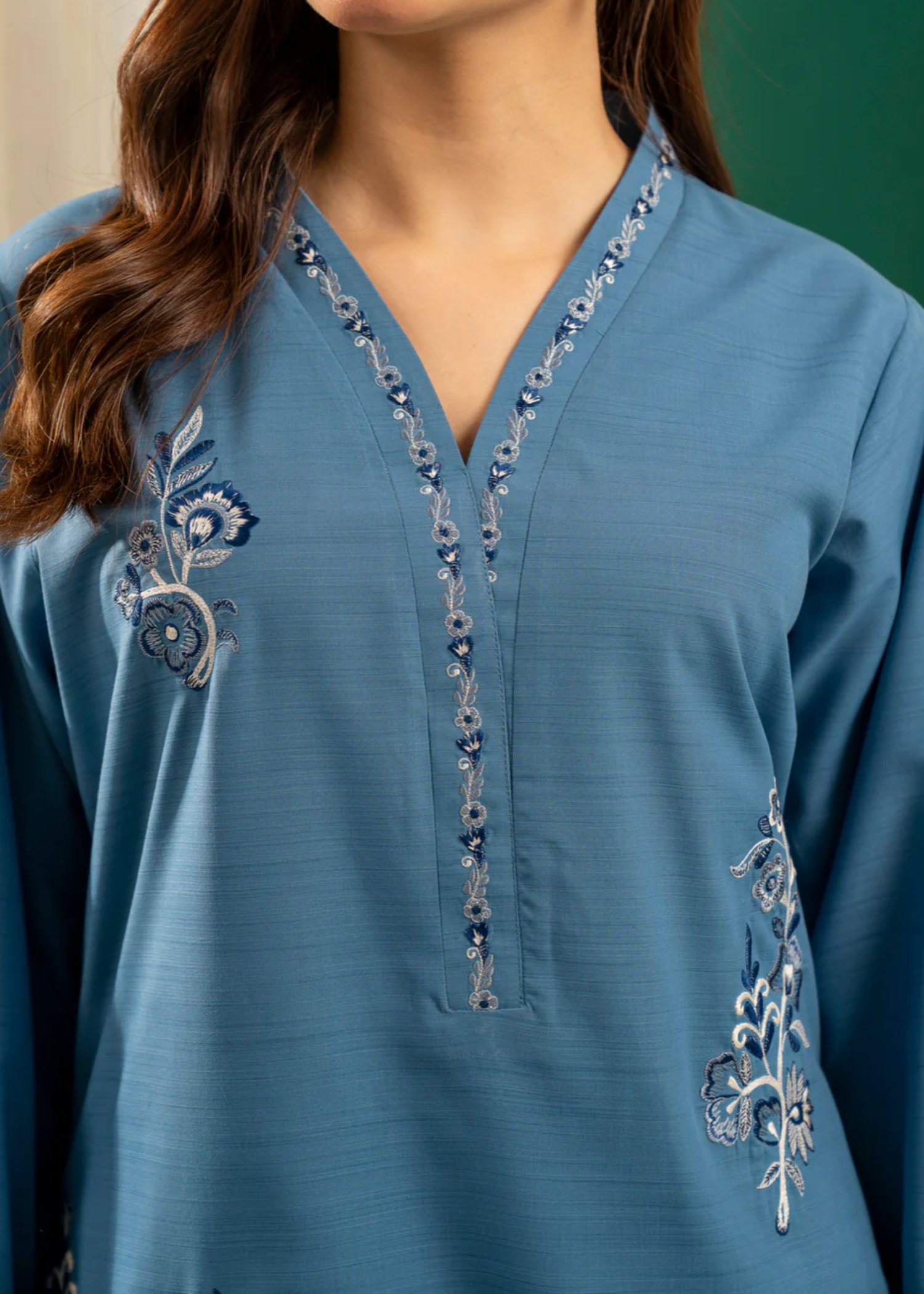Zouj BLUE EMBROIDERED SET Women 2pcs