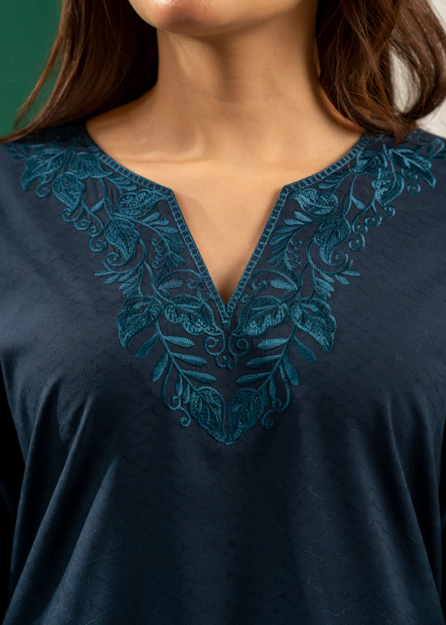 Zouj NAVY BLUE EMBROIDERED SET Women 2pcs