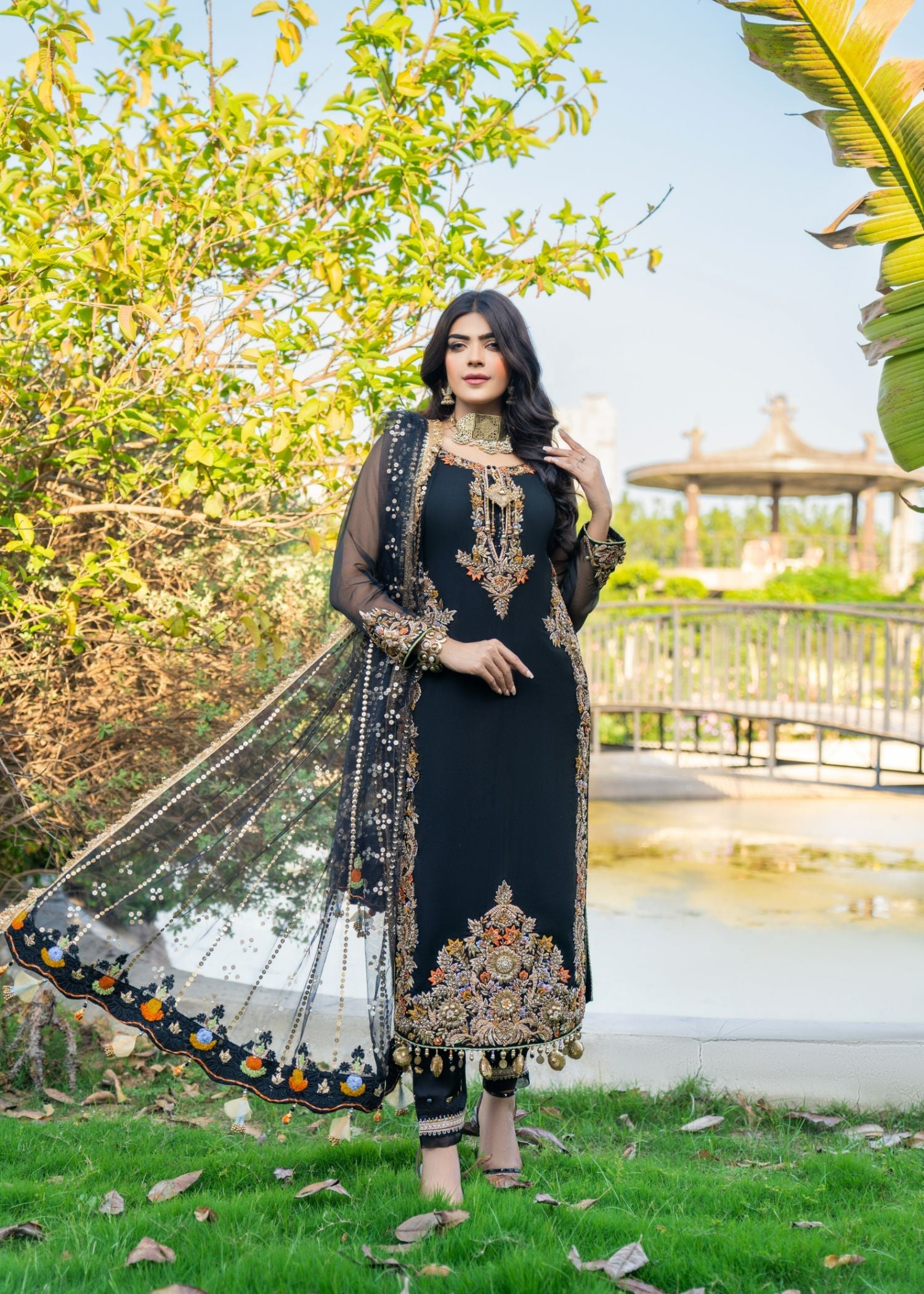 Khuda Baksh Creations M 105 Black Women 4pcs