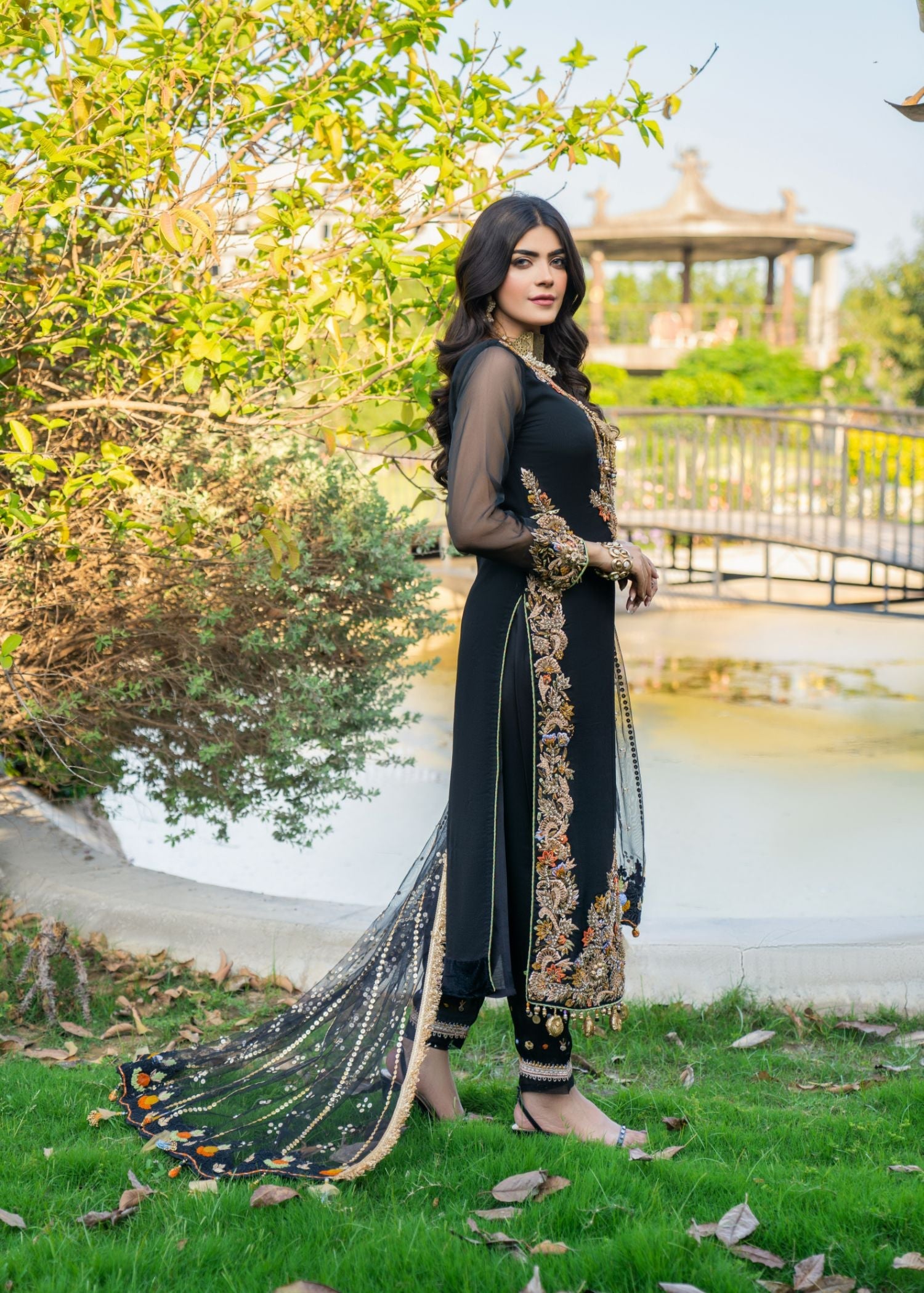 Khuda Baksh Creations M 105 Black Women 4pcs