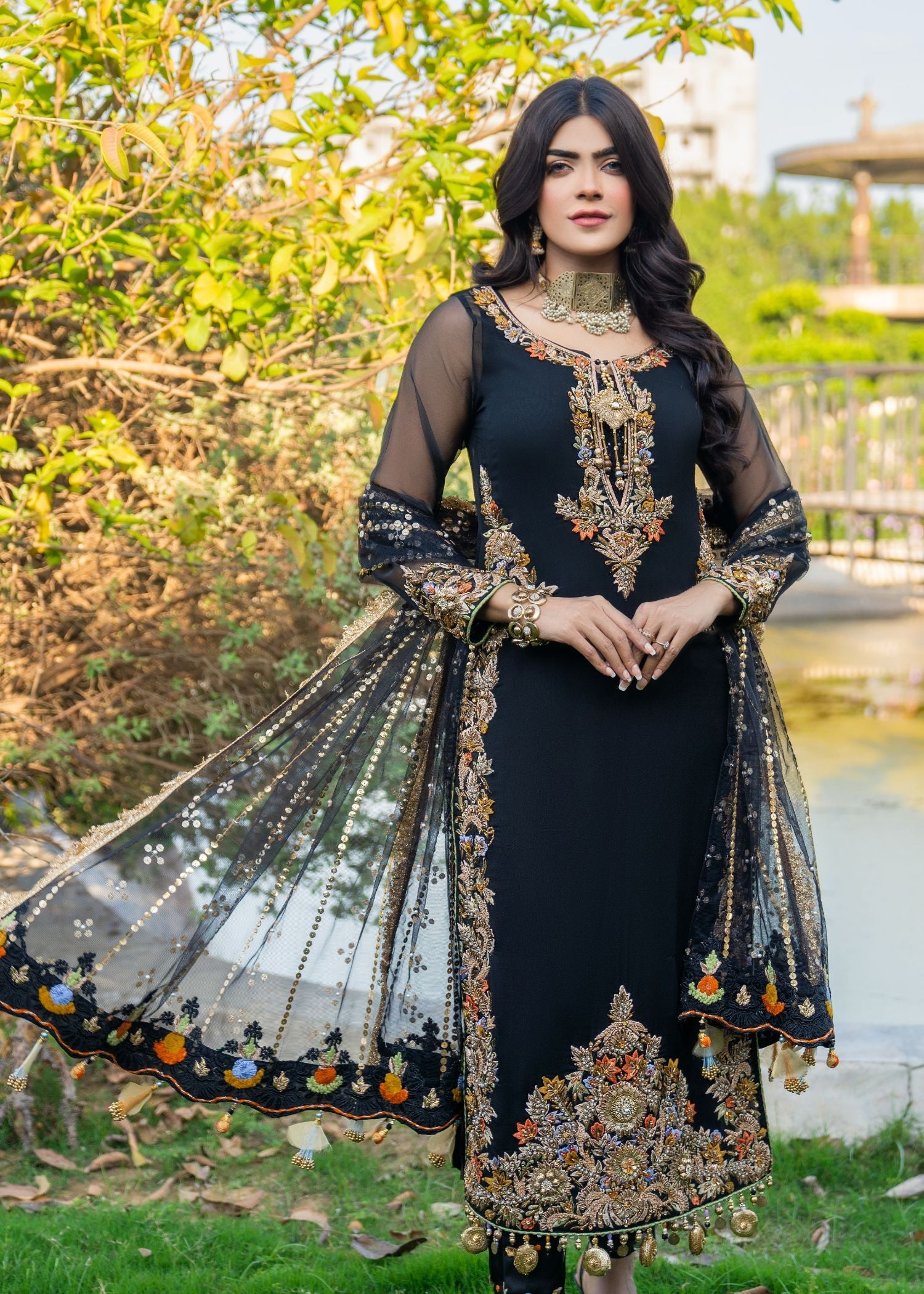 Khuda Baksh Creations M 105 Black Women 4pcs