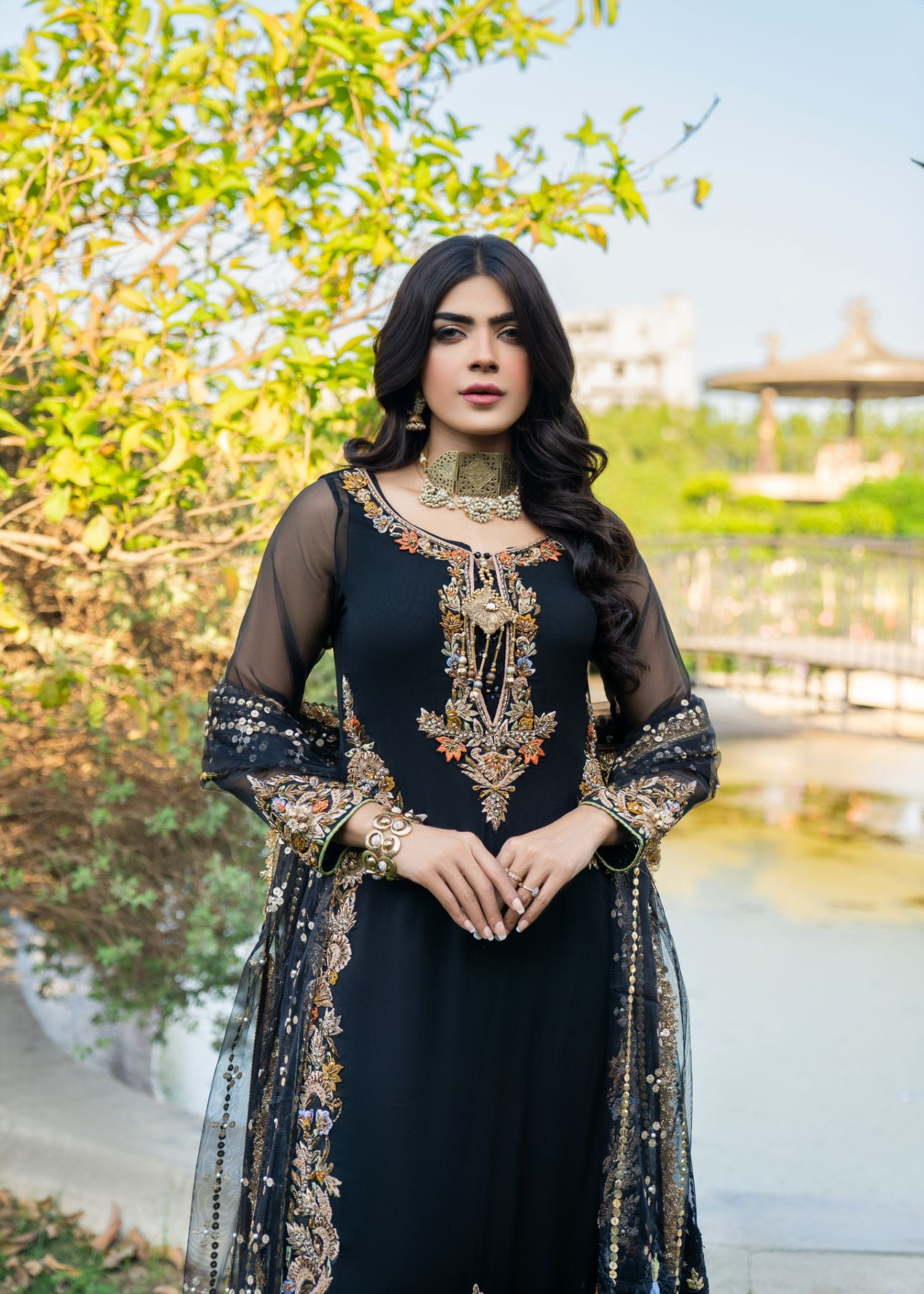 Khuda Baksh Creations M 105 Black Women 4pcs