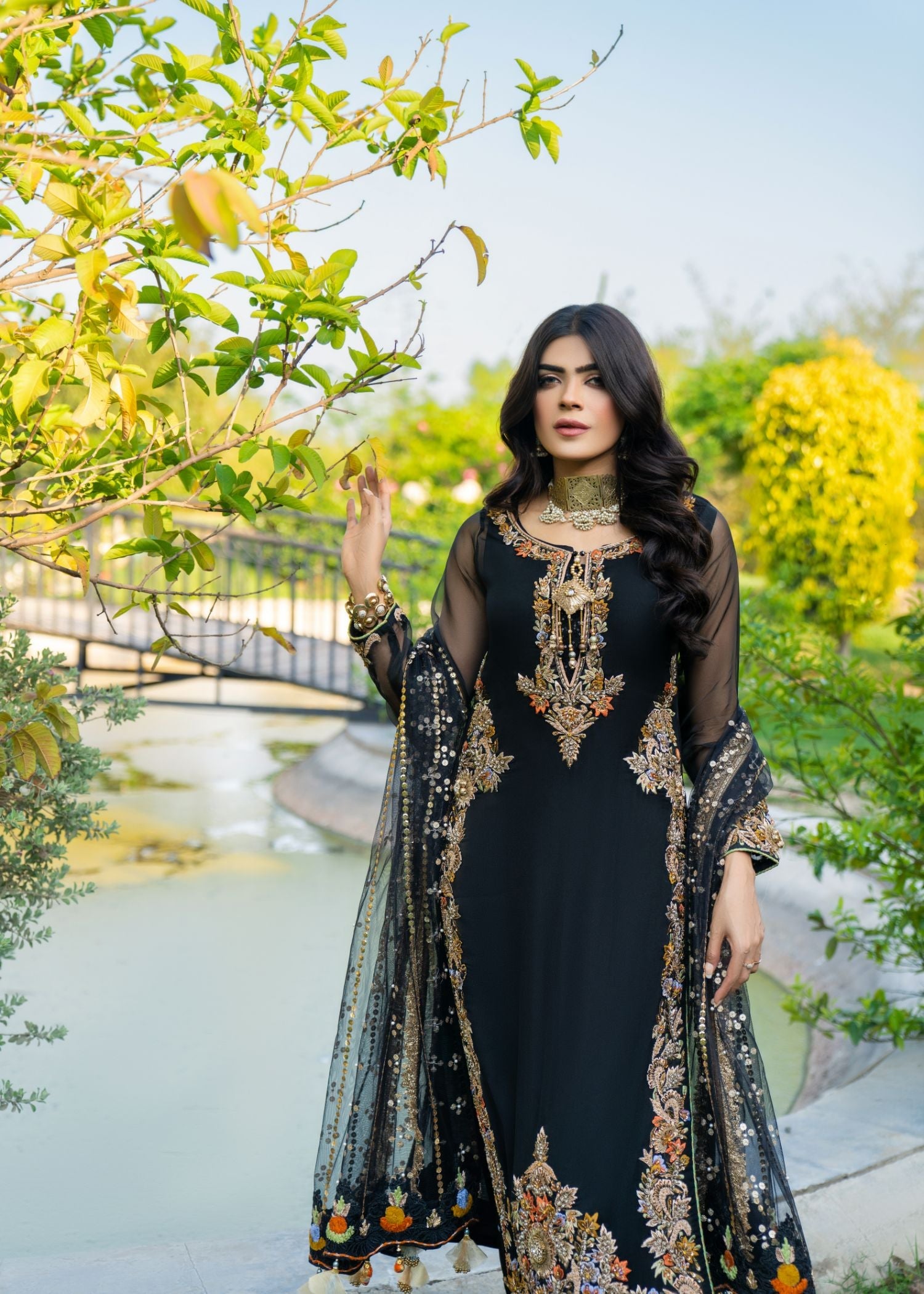 Khuda Baksh Creations M 105 Black Women 4pcs