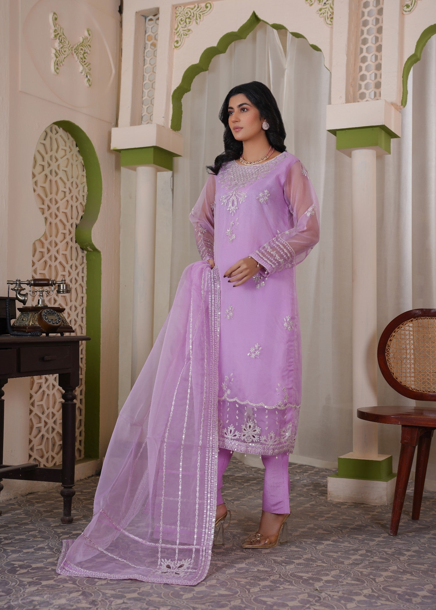 Zaren 4158 ORG PRP Women 3pcs