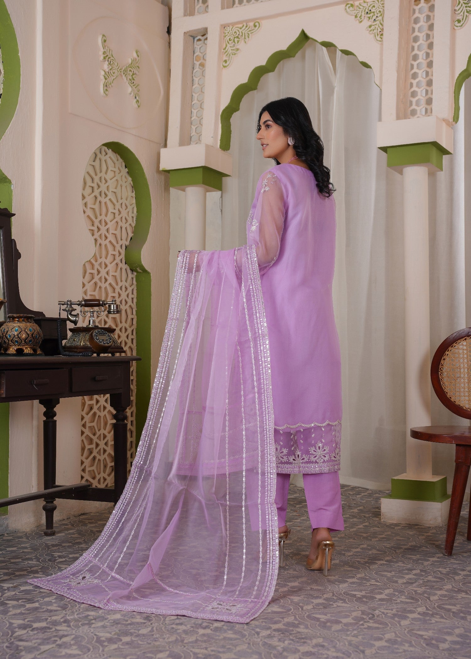 Zaren 4158 ORG PRP Women 3pcs