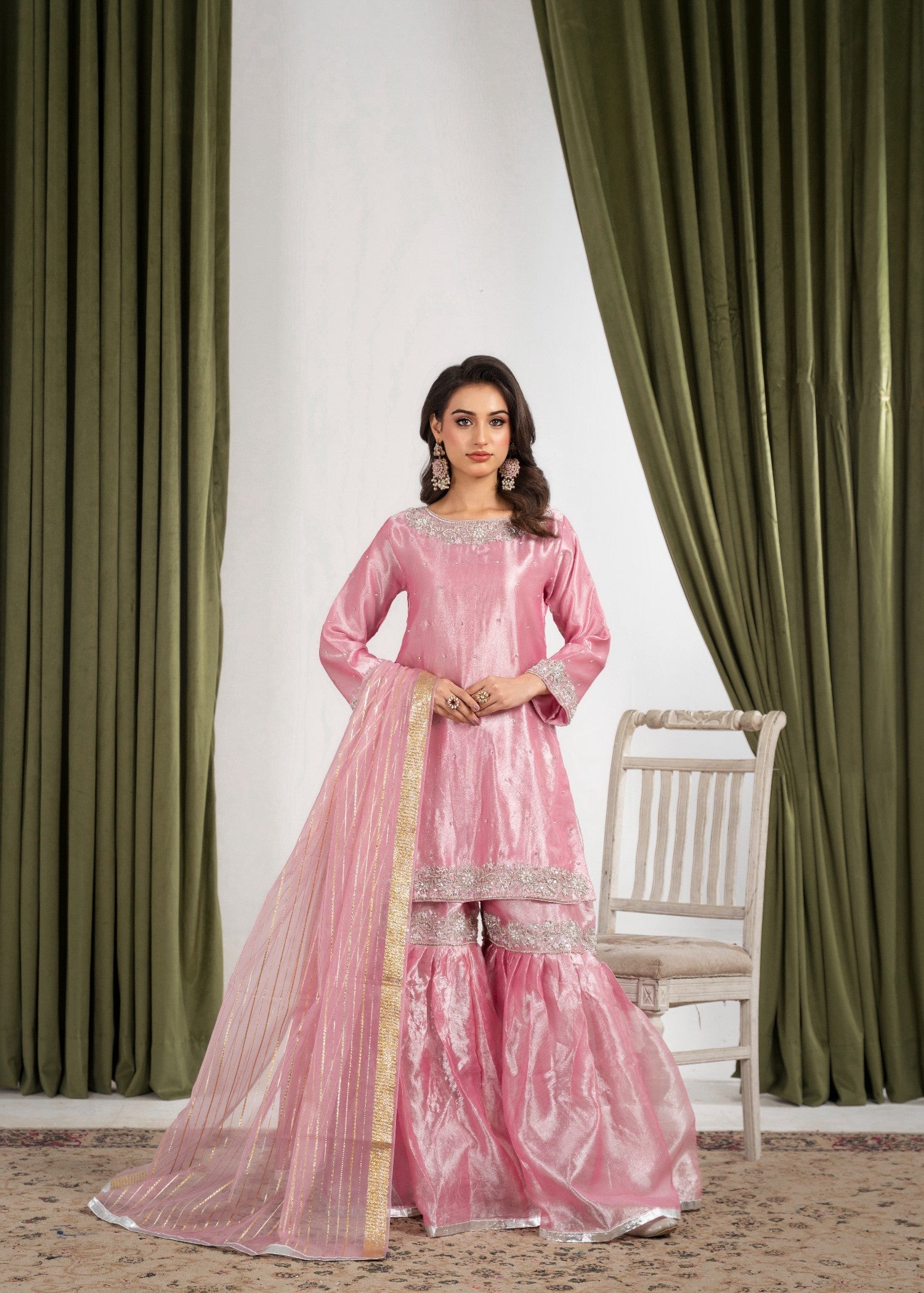 Hkb Officials Farshi gharara Pink Women 3pcs