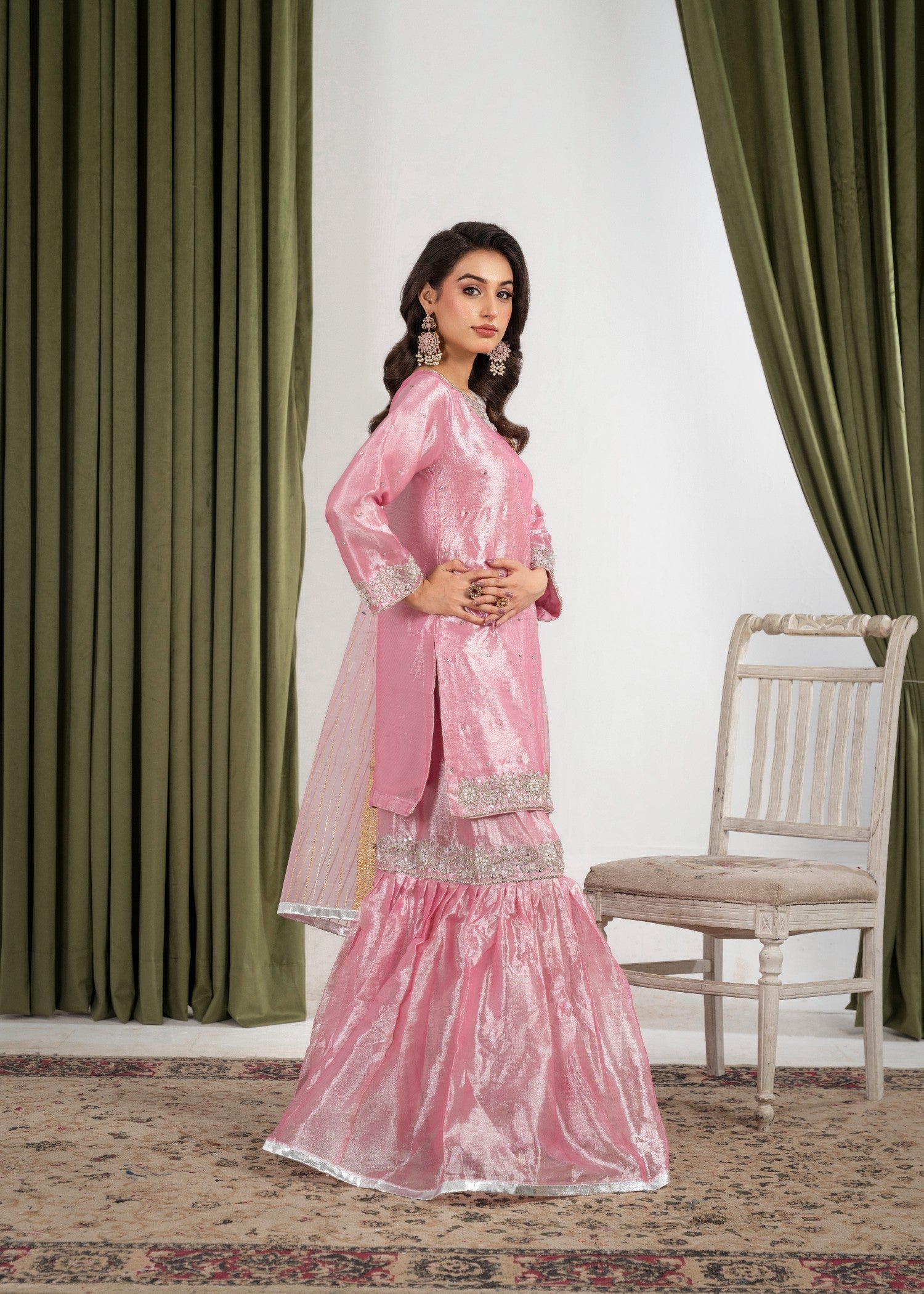 Hkb Officials Farshi gharara Pink Women 3pcs