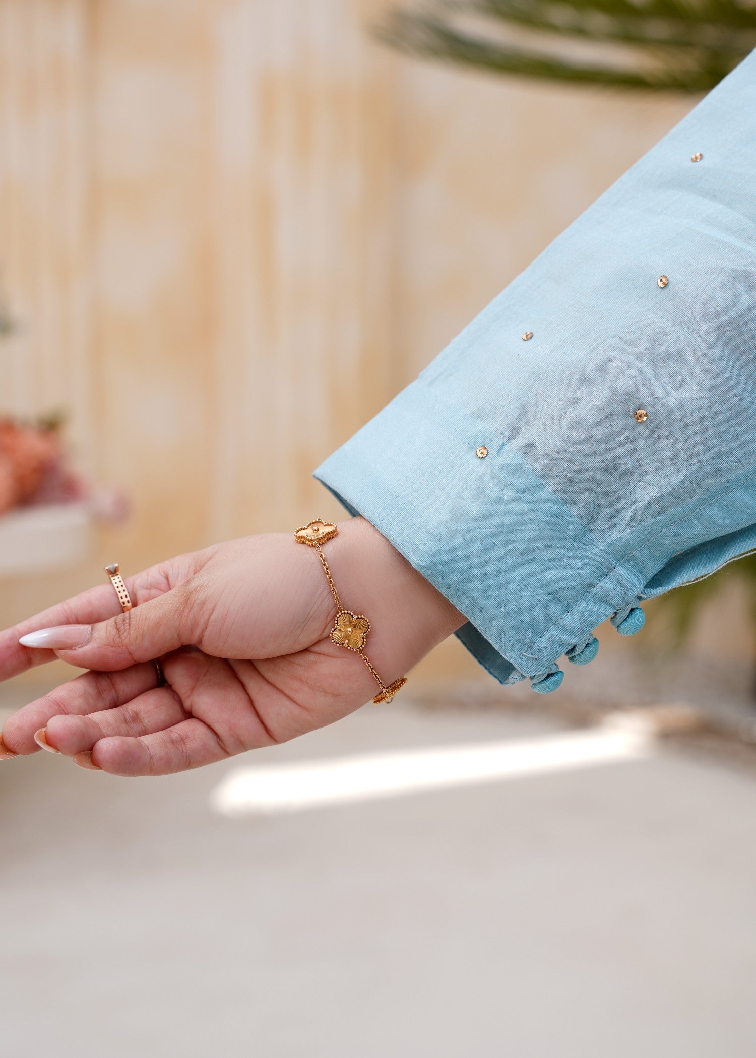 Kashaf Ice Blue Farshi shalwar cotton silk Women 3pcs