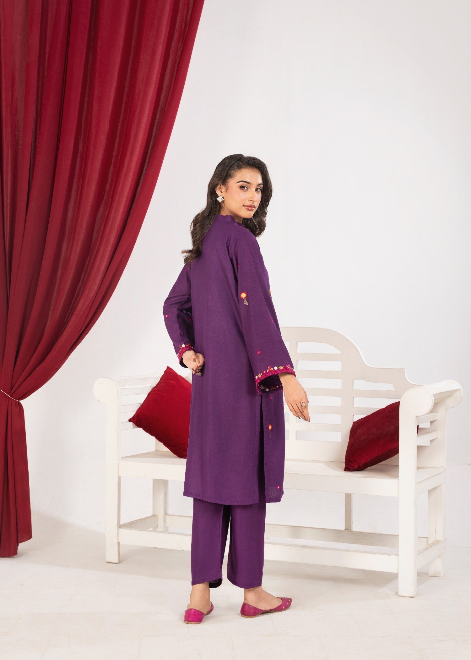 Shehroz Fashion FEROZA FINESSE LILEN EMBROIDERY DRESS Women 2pcs