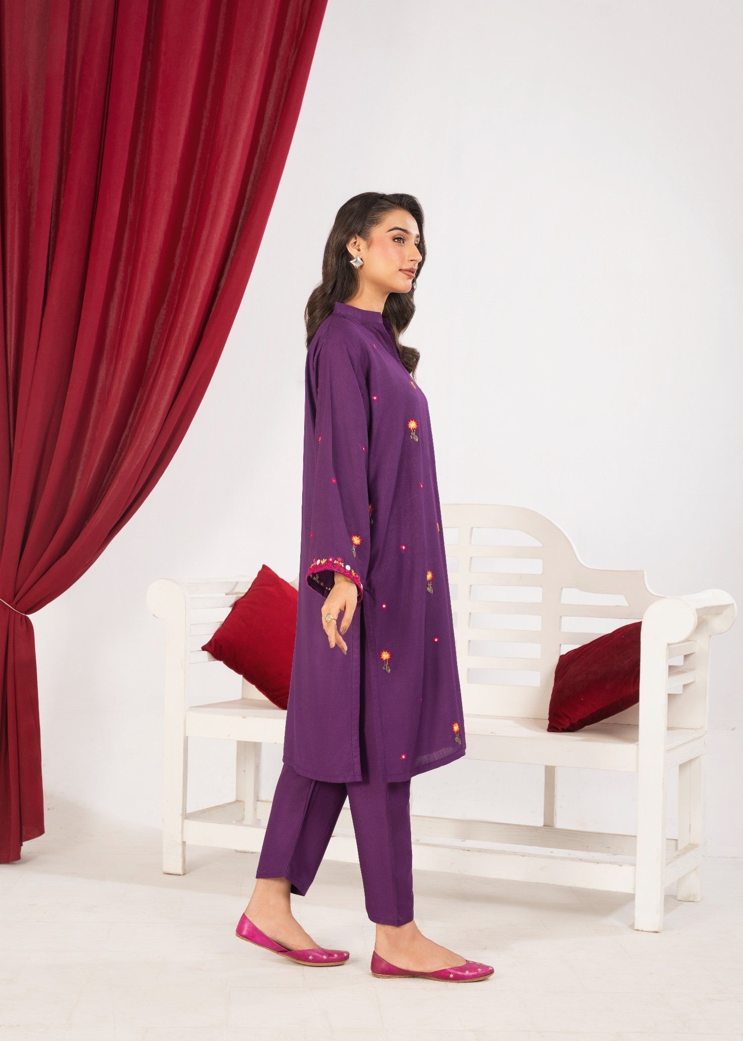 Shehroz Fashion FEROZA FINESSE LILEN EMBROIDERY DRESS Women 2pcs