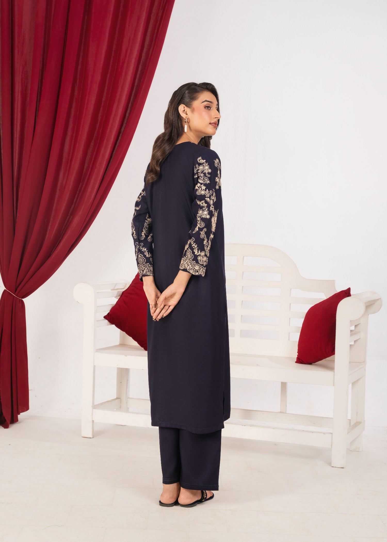 Shehroz Fashion GUL E RANG LILEN EMBROIDERY DRESS Women 2pcs