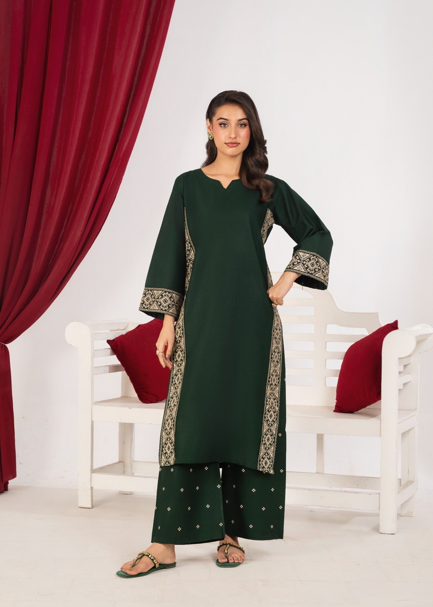 Shehroz Fashion HAREEM EMBROIDERY LAWN DRESS Women 2pcs