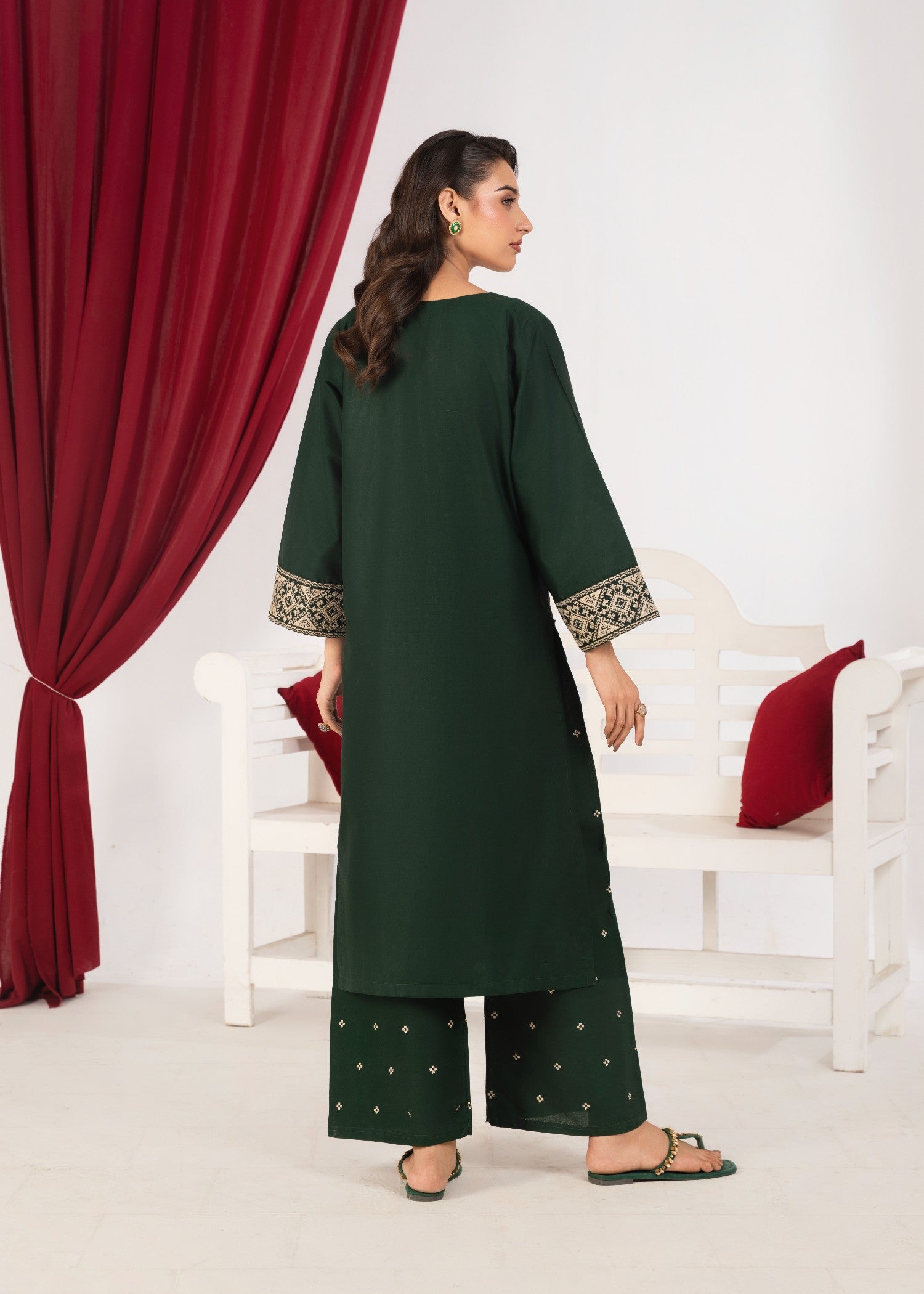 Shehroz Fashion HAREEM EMBROIDERY LAWN DRESS Women 2pcs