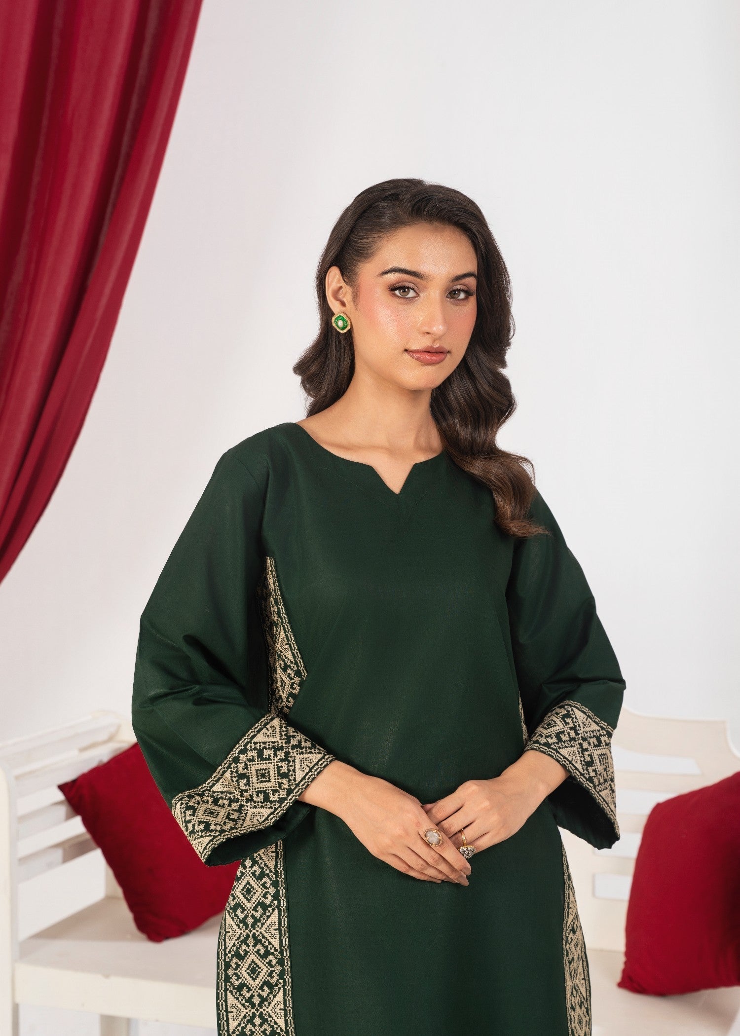 Shehroz Fashion HAREEM EMBROIDERY LAWN DRESS Women 2pcs