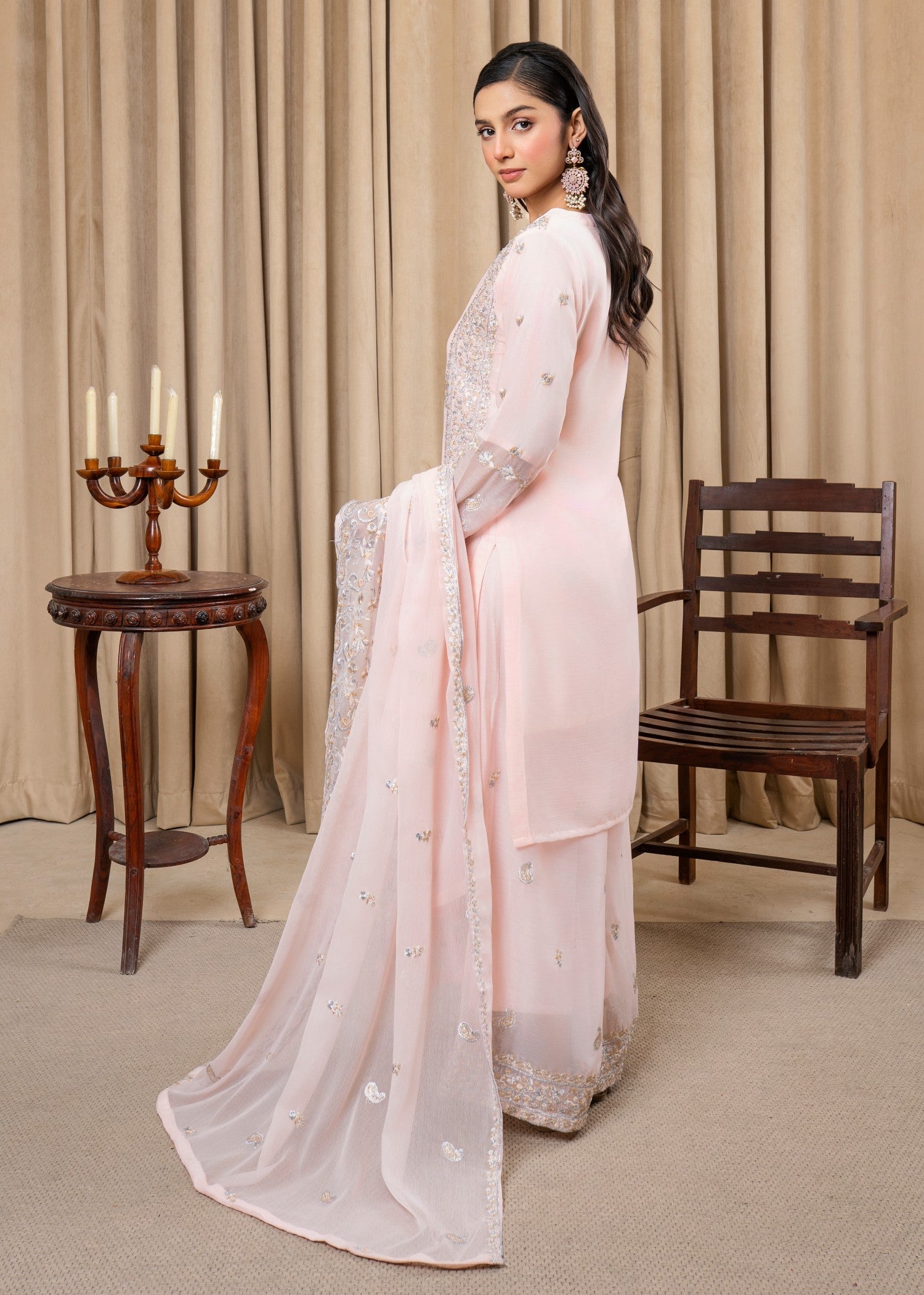 Four Season Boutique DILRUBA CHIFFON PINK Women 3pcs