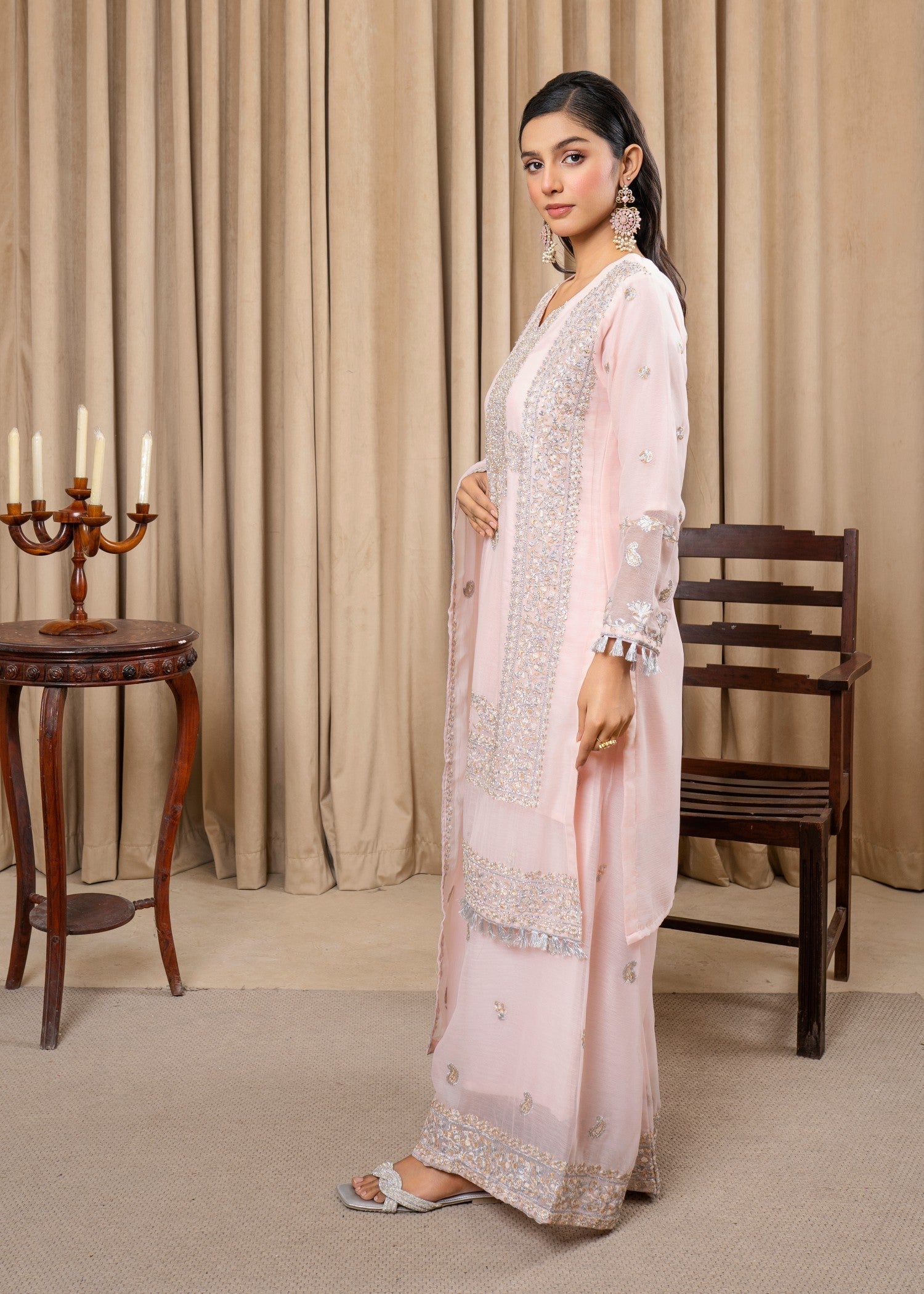 Four Season Boutique DILRUBA CHIFFON PINK Women 3pcs